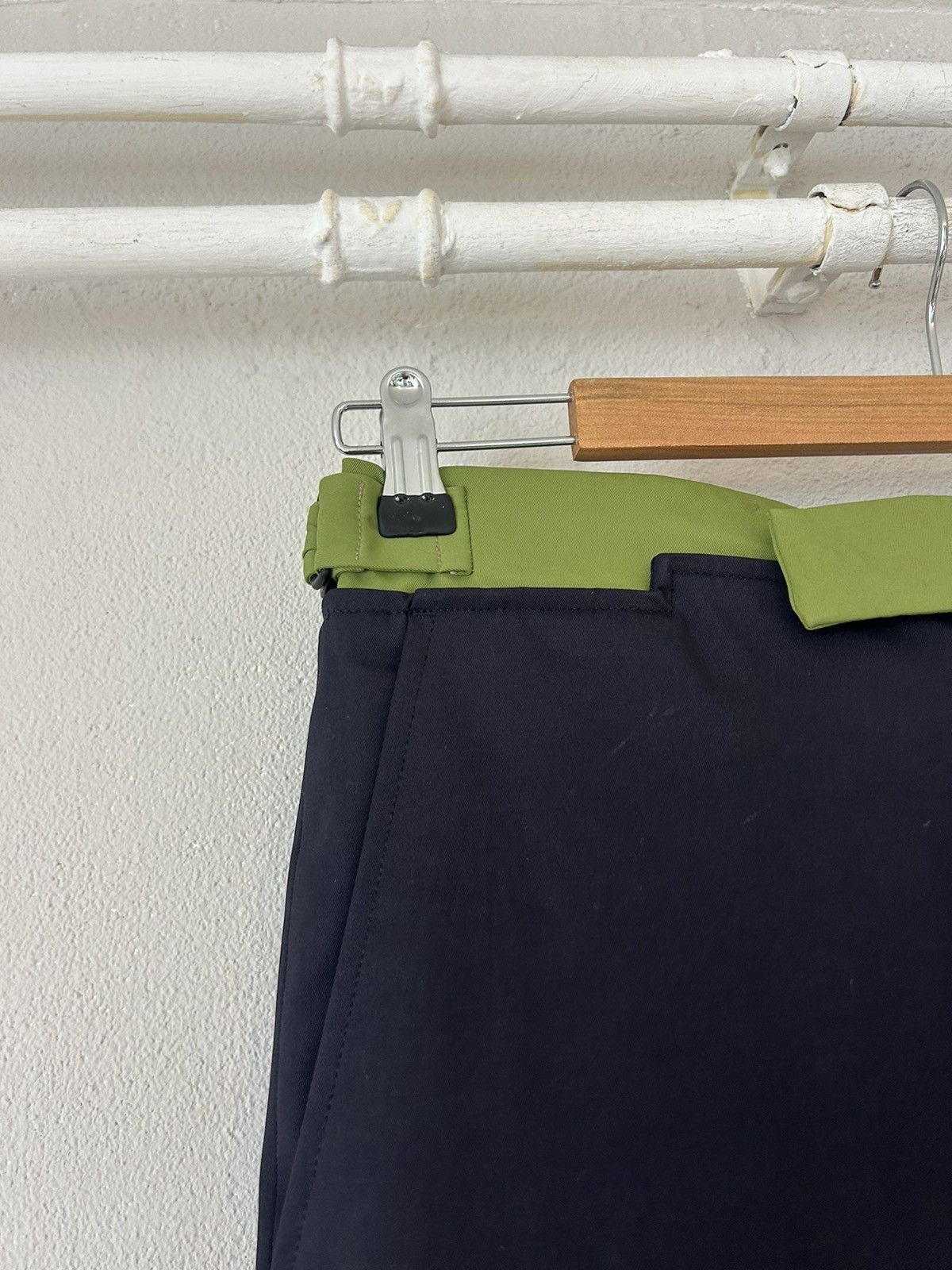 Bottega Veneta Bottega Veneta Navy Pants with Green Waistband – Size 48 Size US 32 / EU 48 - 9 Thumbnail