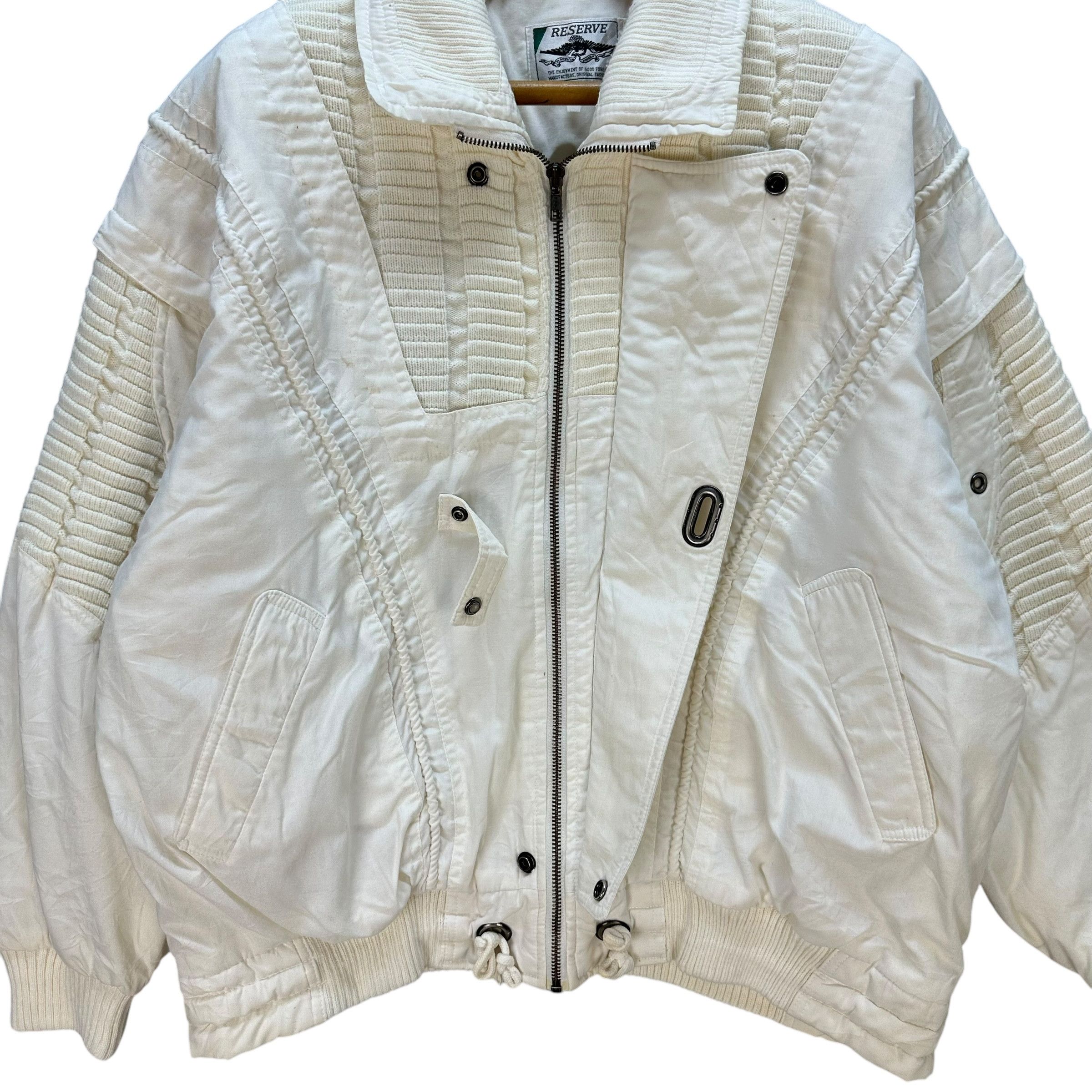 Vintage 90's RESERVE White Parachute Bomber Jacket #A73-1758 Size US L / EU 52-54 / 3 - 9 Thumbnail