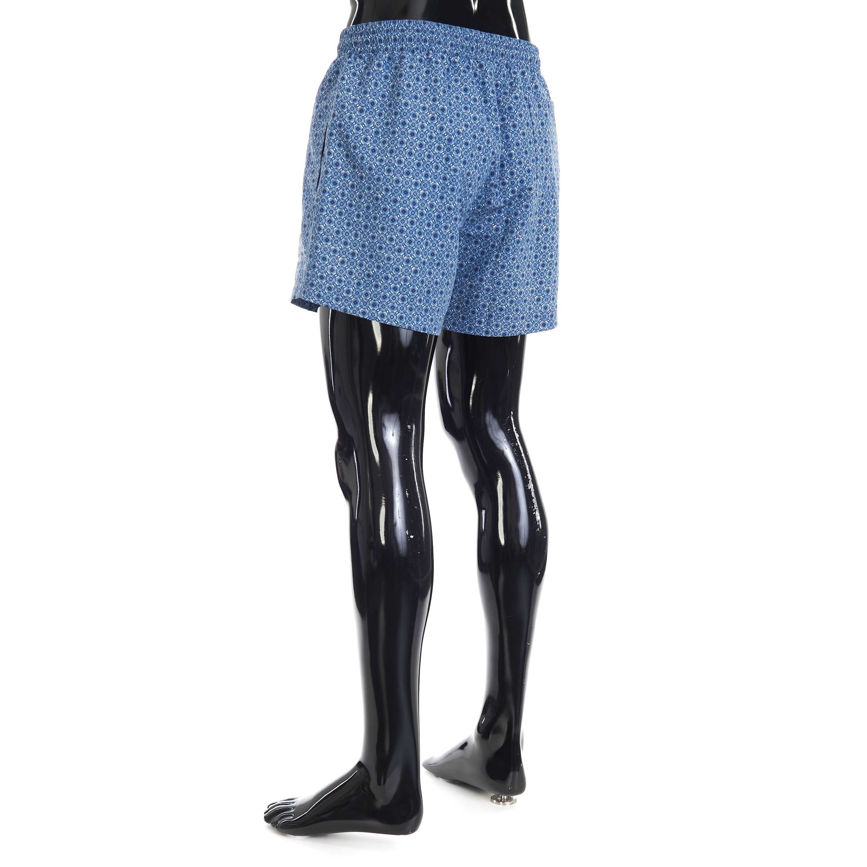 Brunello Cucinelli Microfiber Swim Shorts - Geometric Print, Pacific Blue Size US 44 / EU 60 - 4 Thumbnail