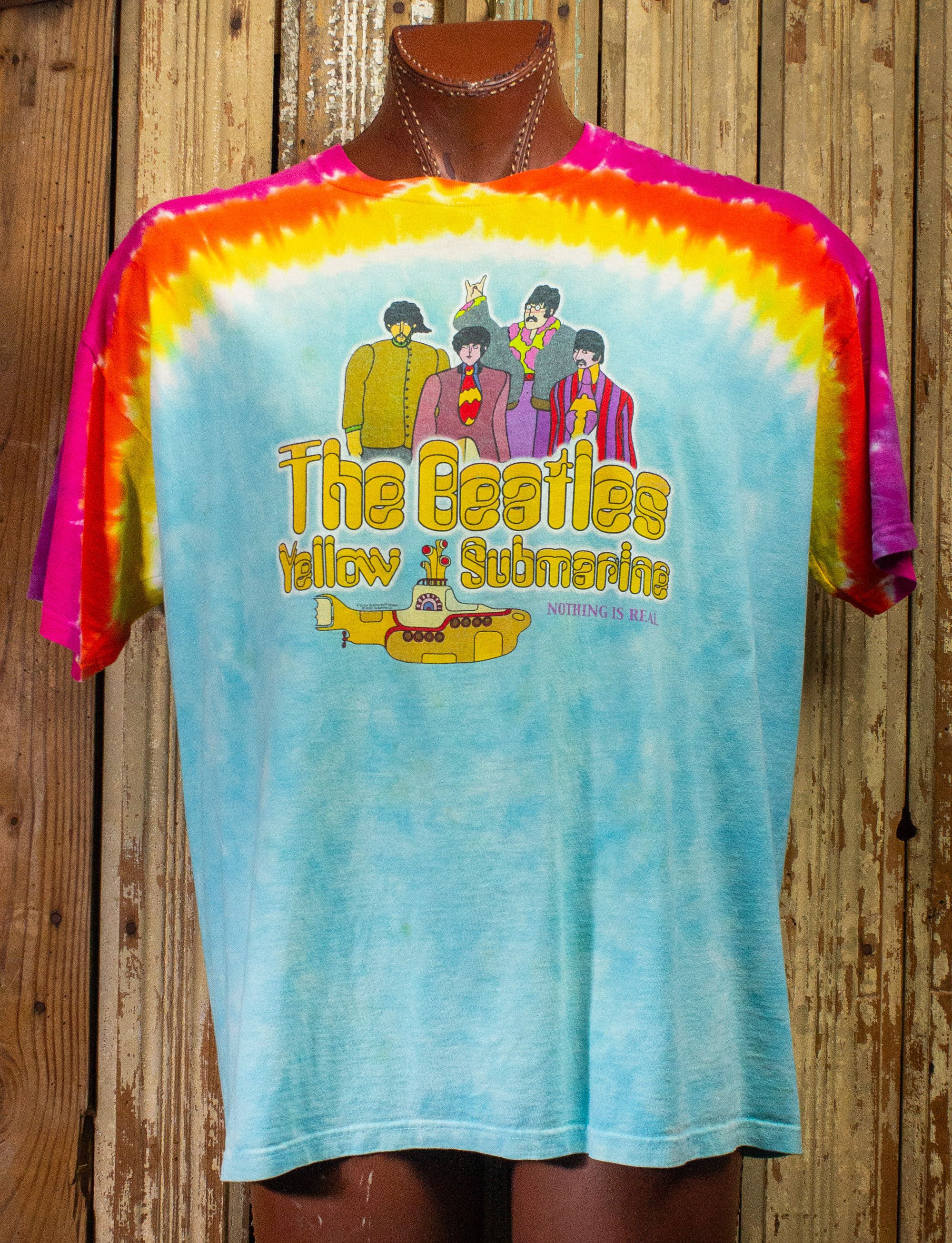 image of Band Tees x Vintage Beatles Yellow Submarine Tie Dye T Shirt 2005, Men's (Size 2XL)