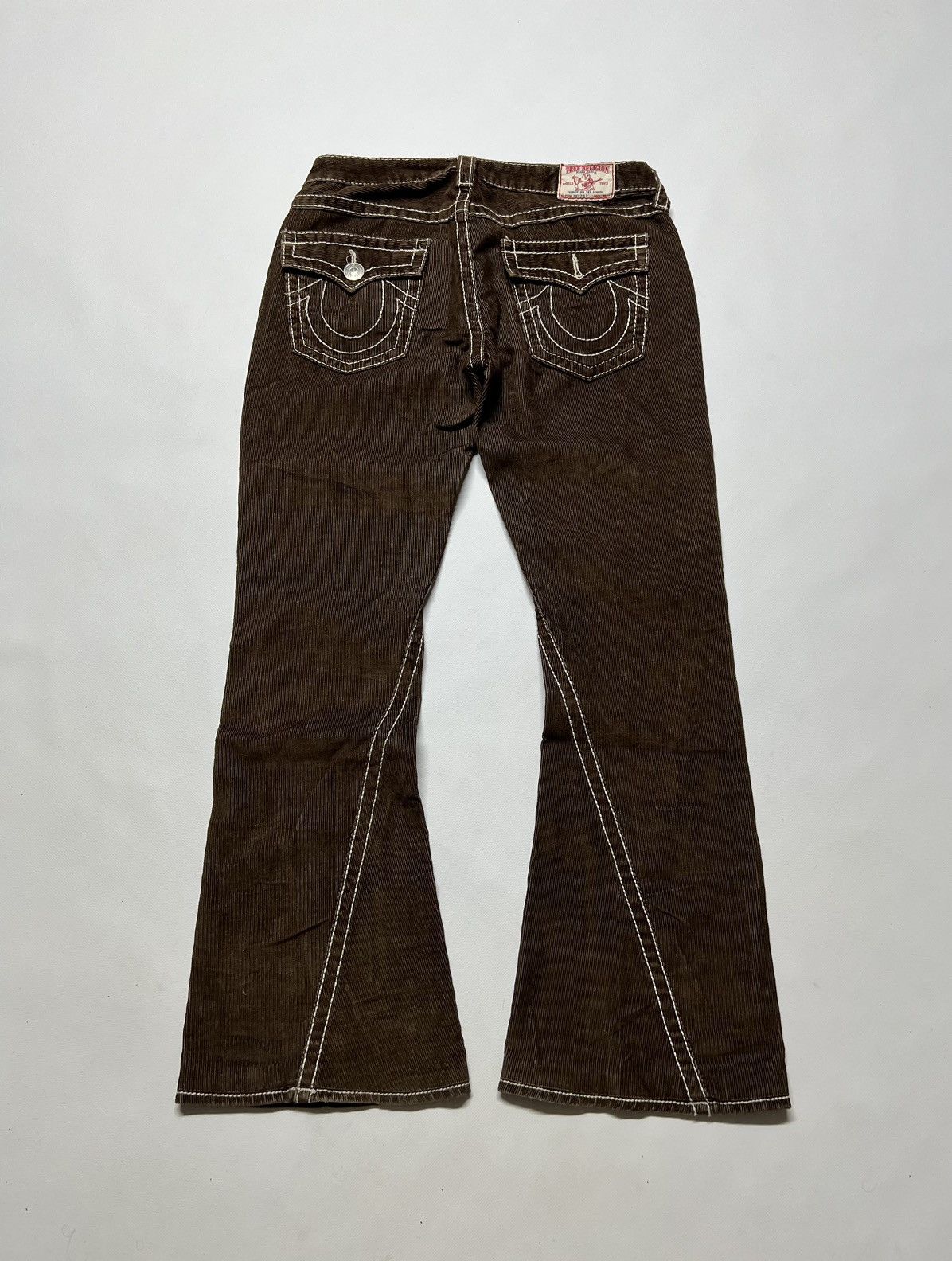 True Religion Vintage Y2k True Religion Brown🤎 Velvet Denim Jeans Rare 90s Size 30" / US 8 / IT 44 - 4 Thumbnail