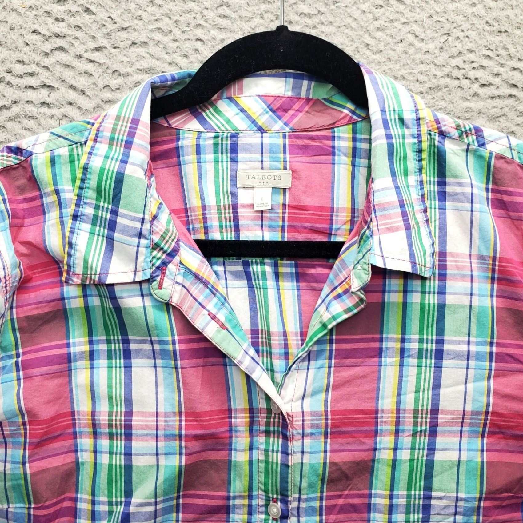 Talbots Talbots Shirt Women L Multicolor Plaid Long Sleeve Button Up Collared Regular Fit Size L / US 10 / IT 46 - 7 Thumbnail