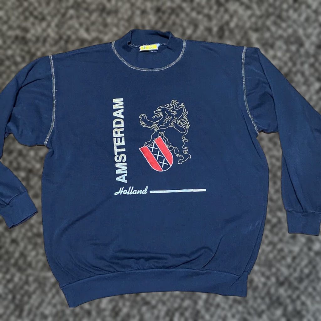 VINTAGE Holland Fashion Sweatshirt Men XL Black Lightweight