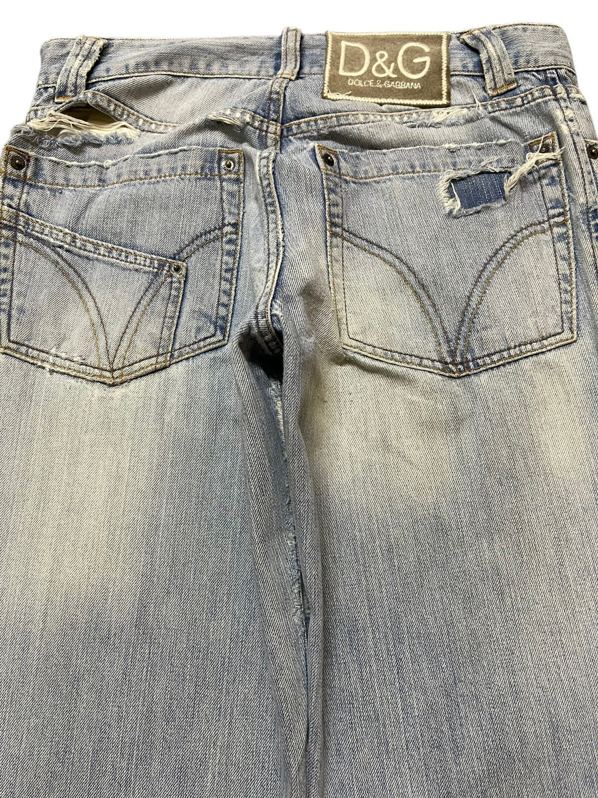Dolce & Gabbana Vintage Dolce Gabbana Mud Faded Wash Distressed Loose Jeans Size US 31 - 5 Thumbnail