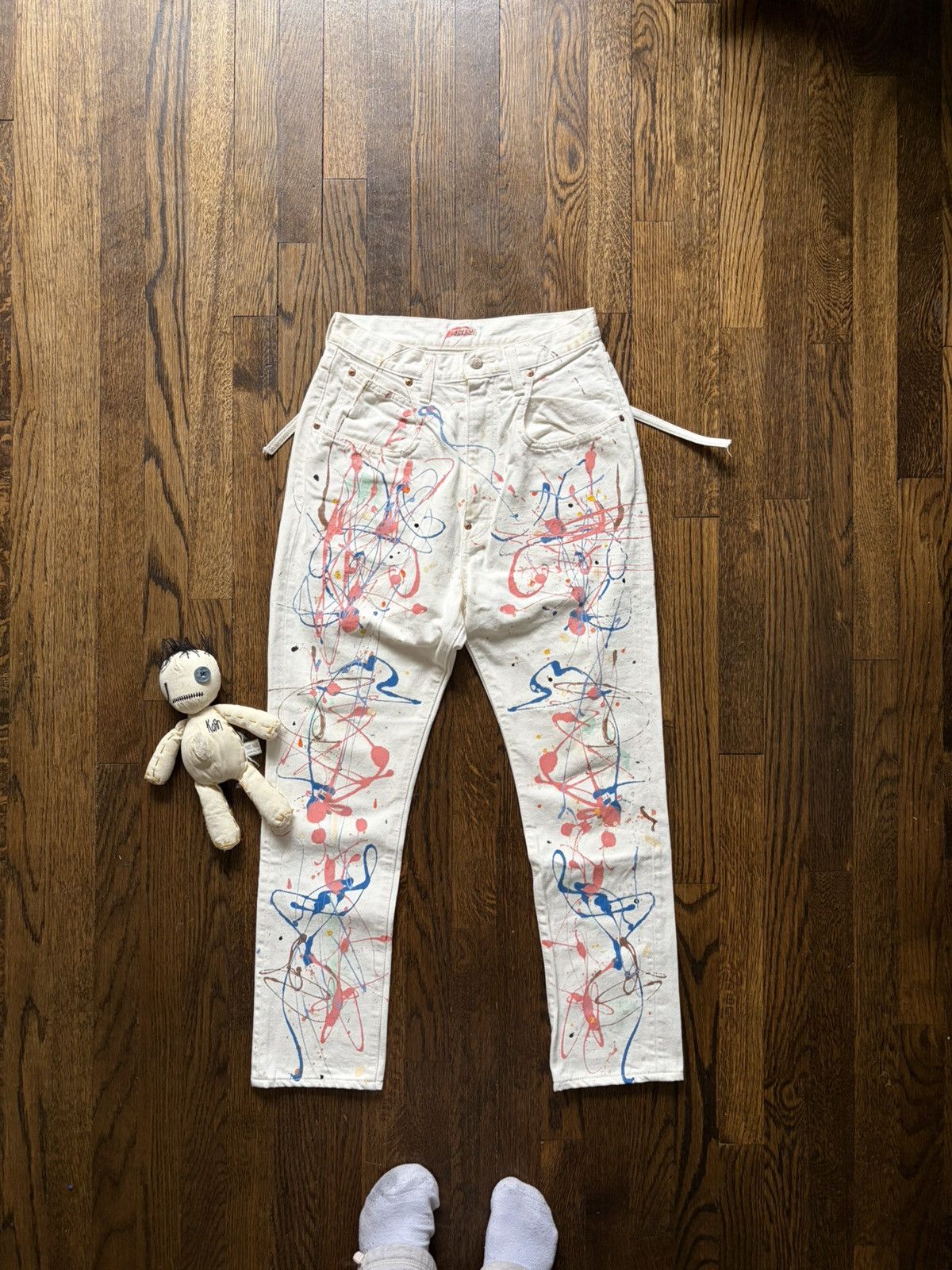 Kapital Kapital White Multicolor paint splatter denim Size US 28 / EU 44 - 1 Thumbnail