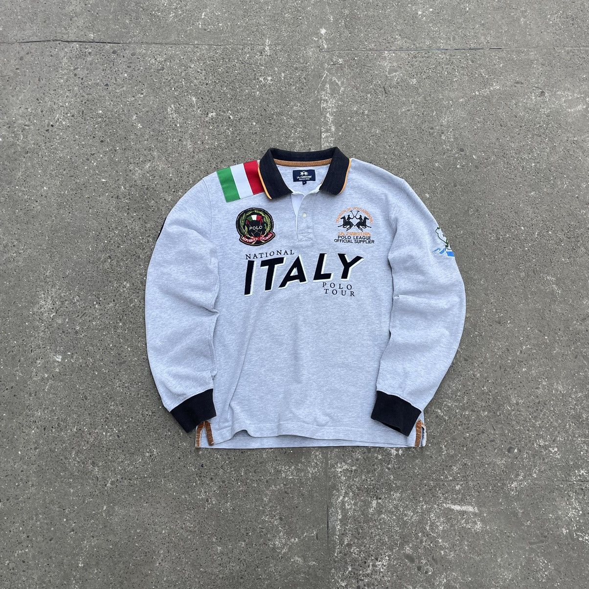 La Martina × Vintage Vintage La Martina ITALY Polo Team Big Logo Rugby Shirt Size US M / EU 48-50 / 2 - 1 Thumbnail