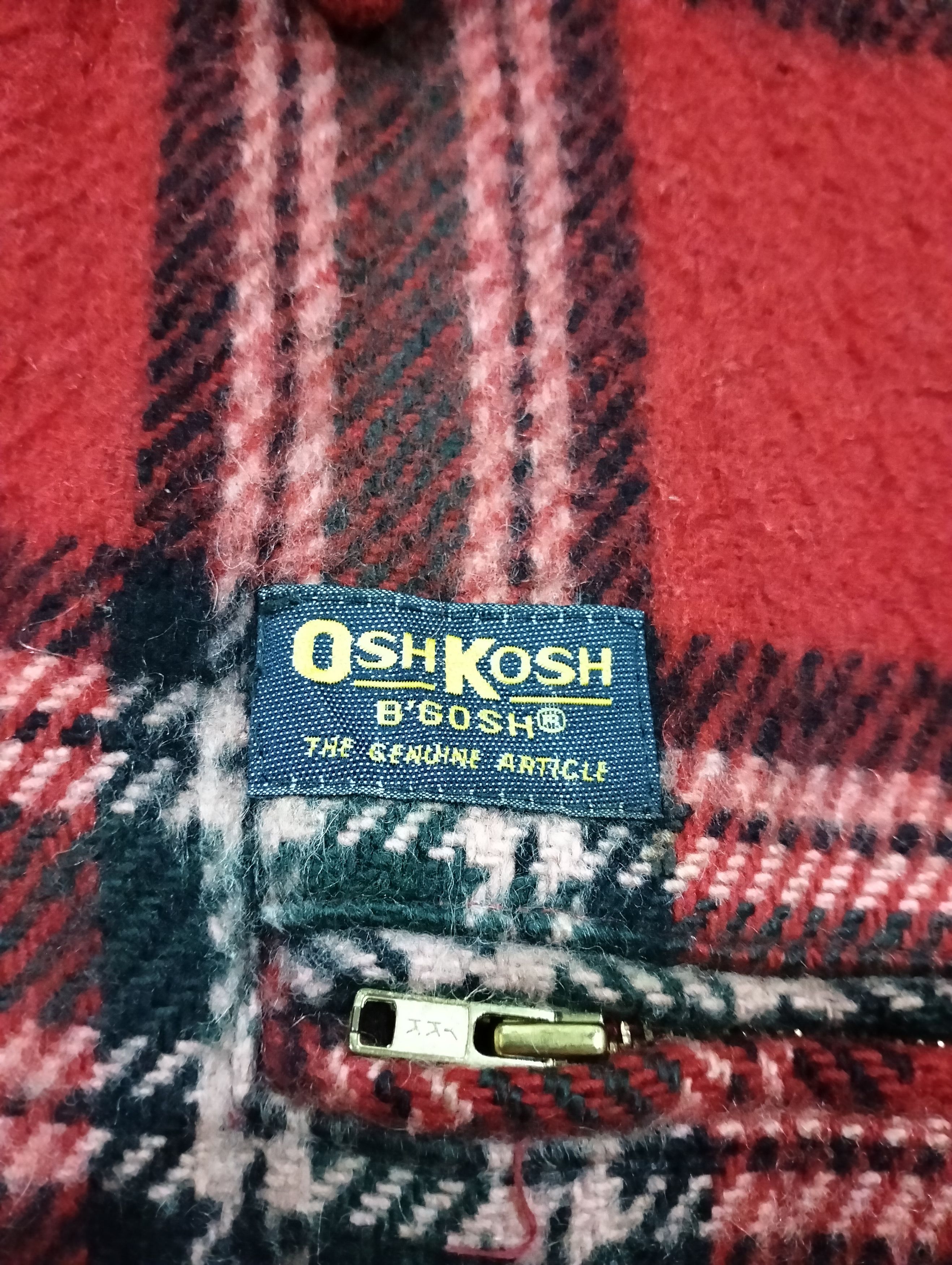 Oshkosh Oshkosh B Gosh Wool Red Tartan Zipper Jacket Size US L / EU 52-54 / 3 - 17 Thumbnail