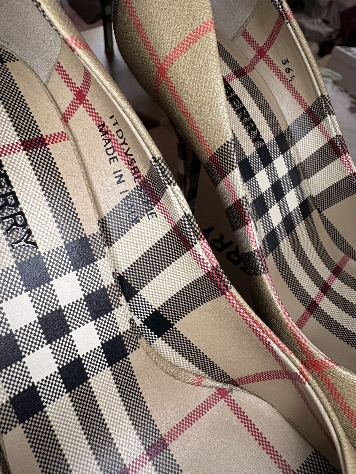 Burberry Burberry London archive beige check heel Size US 5.5 / IT 35.5 - 9 Thumbnail