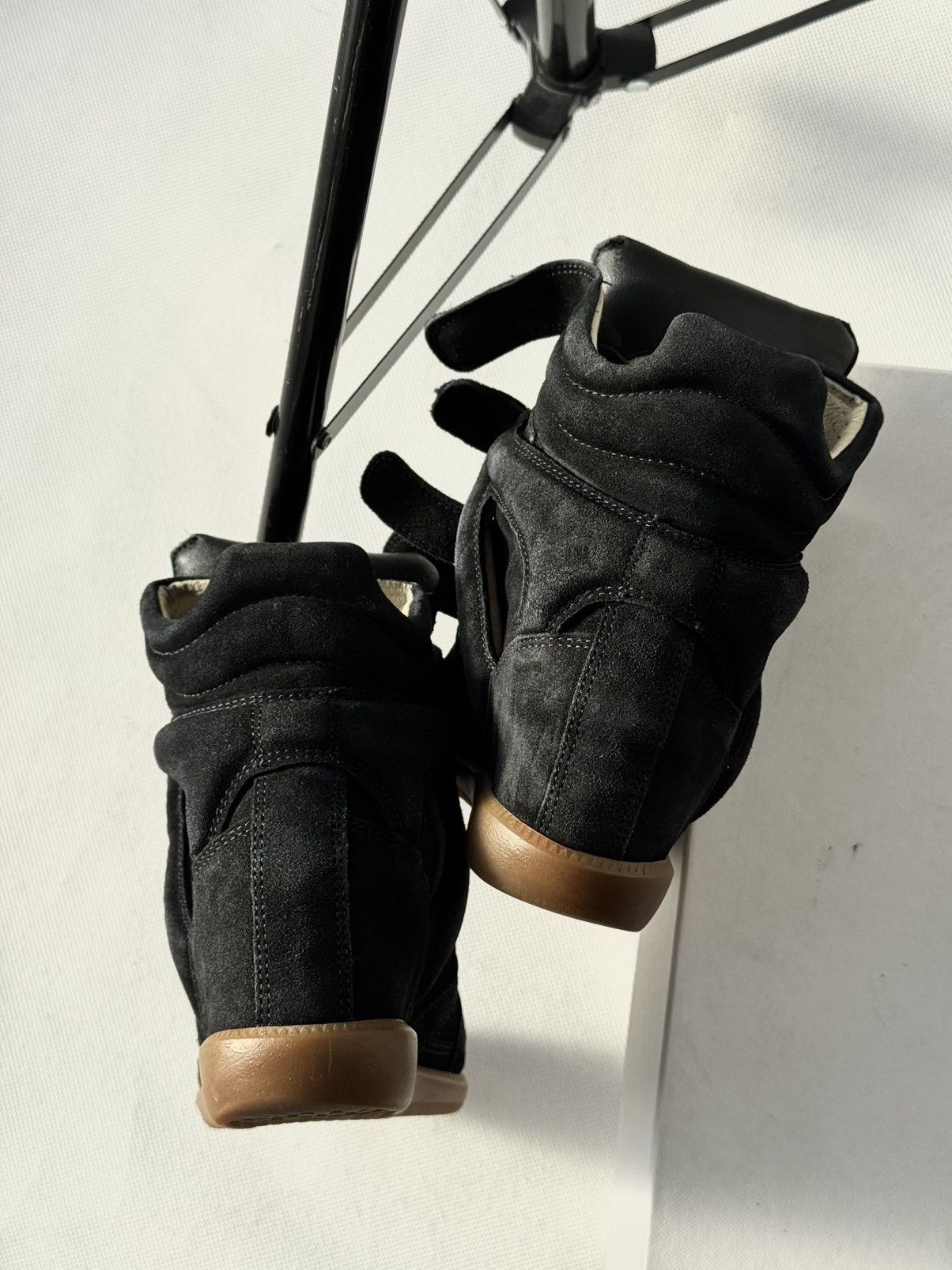 Isabel Marant Isabel Marant Bekett sneakers shoes Washed Black Suede Wedge Size US 6 / IT 36 - 22 Thumbnail