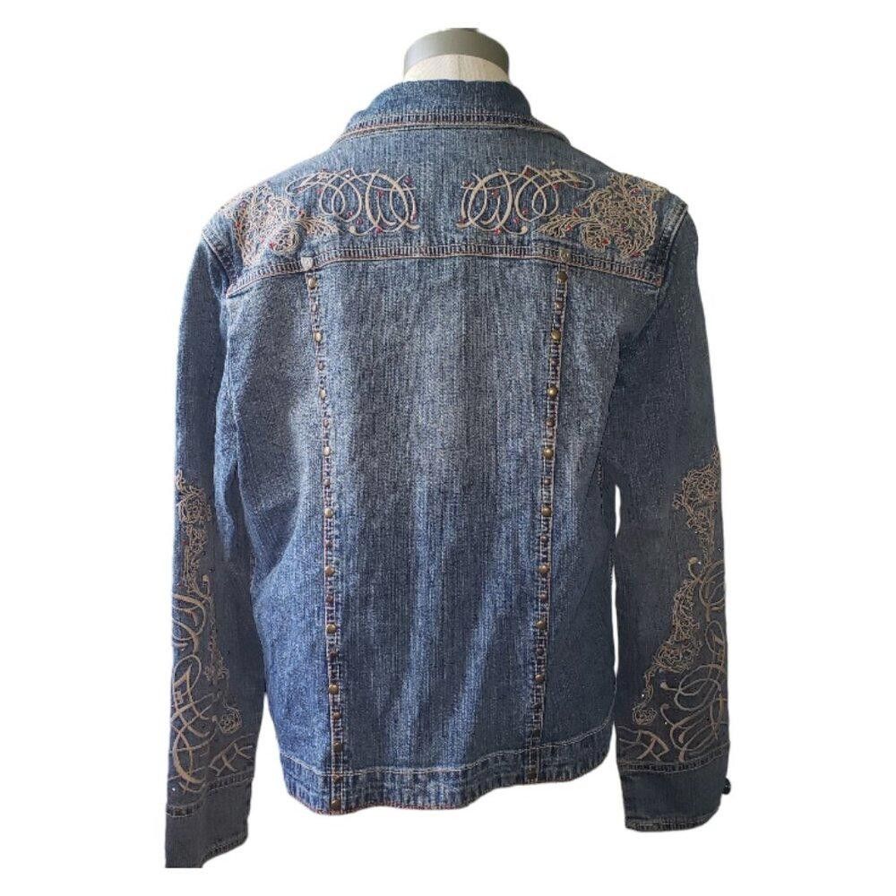 Designer CT1625 Ethyl Embroirdered Denim Jacket M Size M / US 6-8 / IT 42-44 - 6 Thumbnail