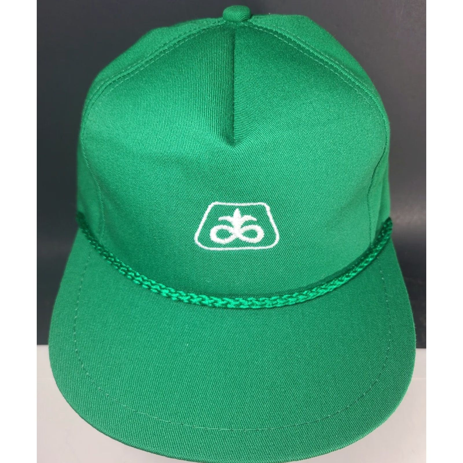 J Brand VINTAGE K Brand Pioneer Seed Hat Cap Farmer Trucker Rope Leather Strap USA Green Adjustable Baseball Cap Mens Size ONE SIZE - 3 Thumbnail