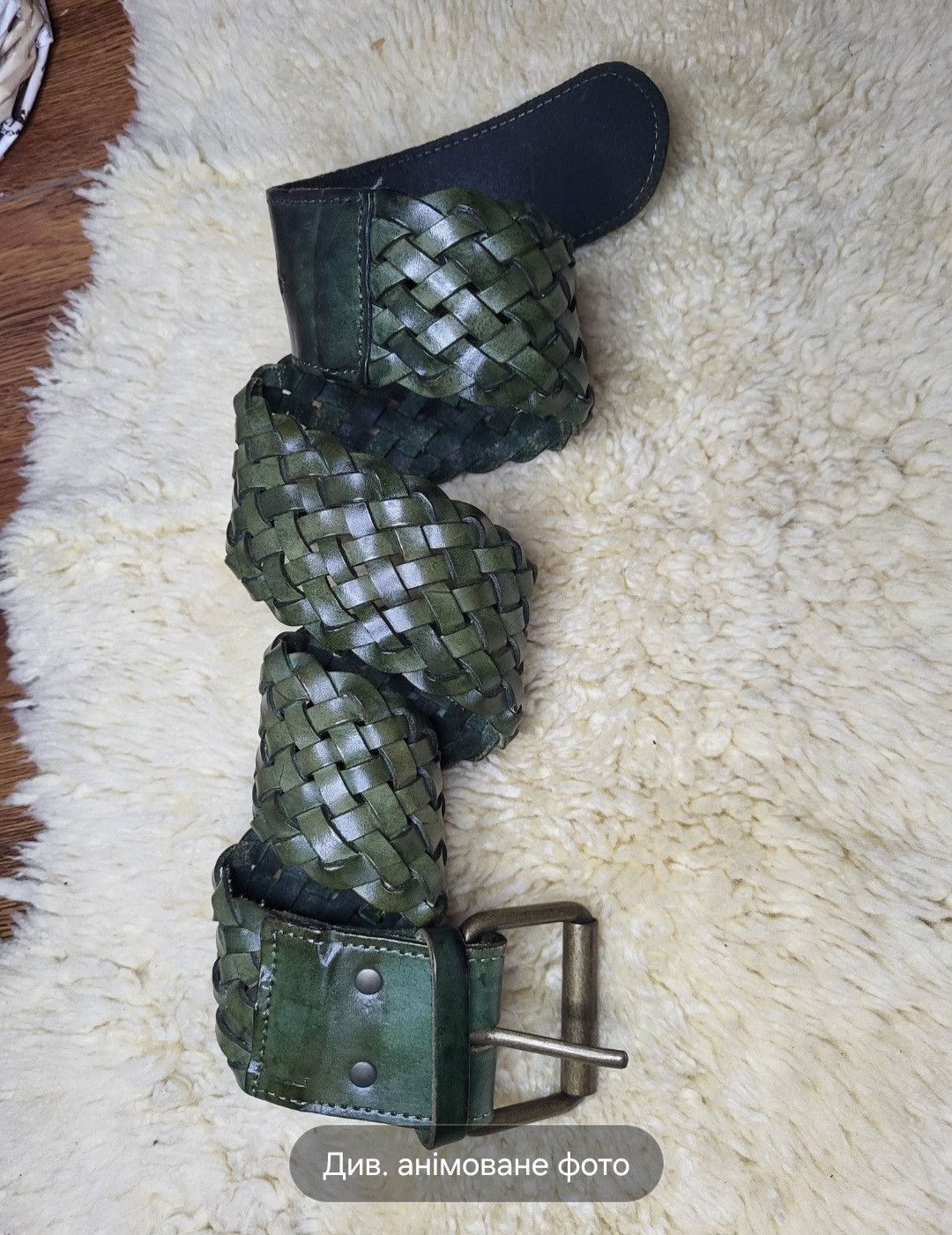 Other Bekaloo Hand-Braided Leather Belt – Made in France – Green Size ONE SIZE - 4 Thumbnail