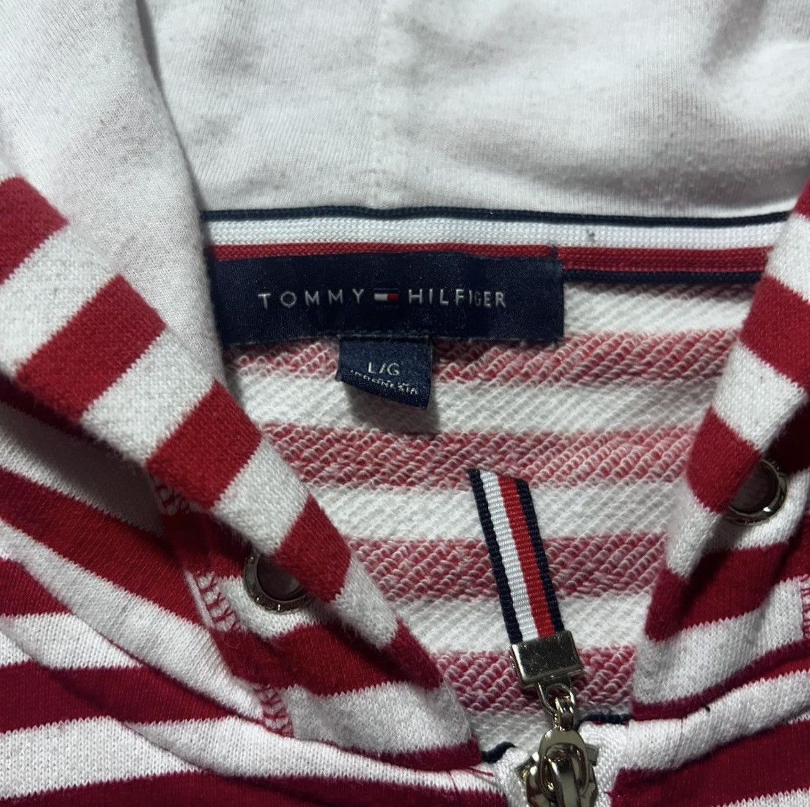 Tommy Hilfiger Tommy Hilfiger red/ striped hoodie Size US L / EU 52-54 / 3 - 6 Thumbnail