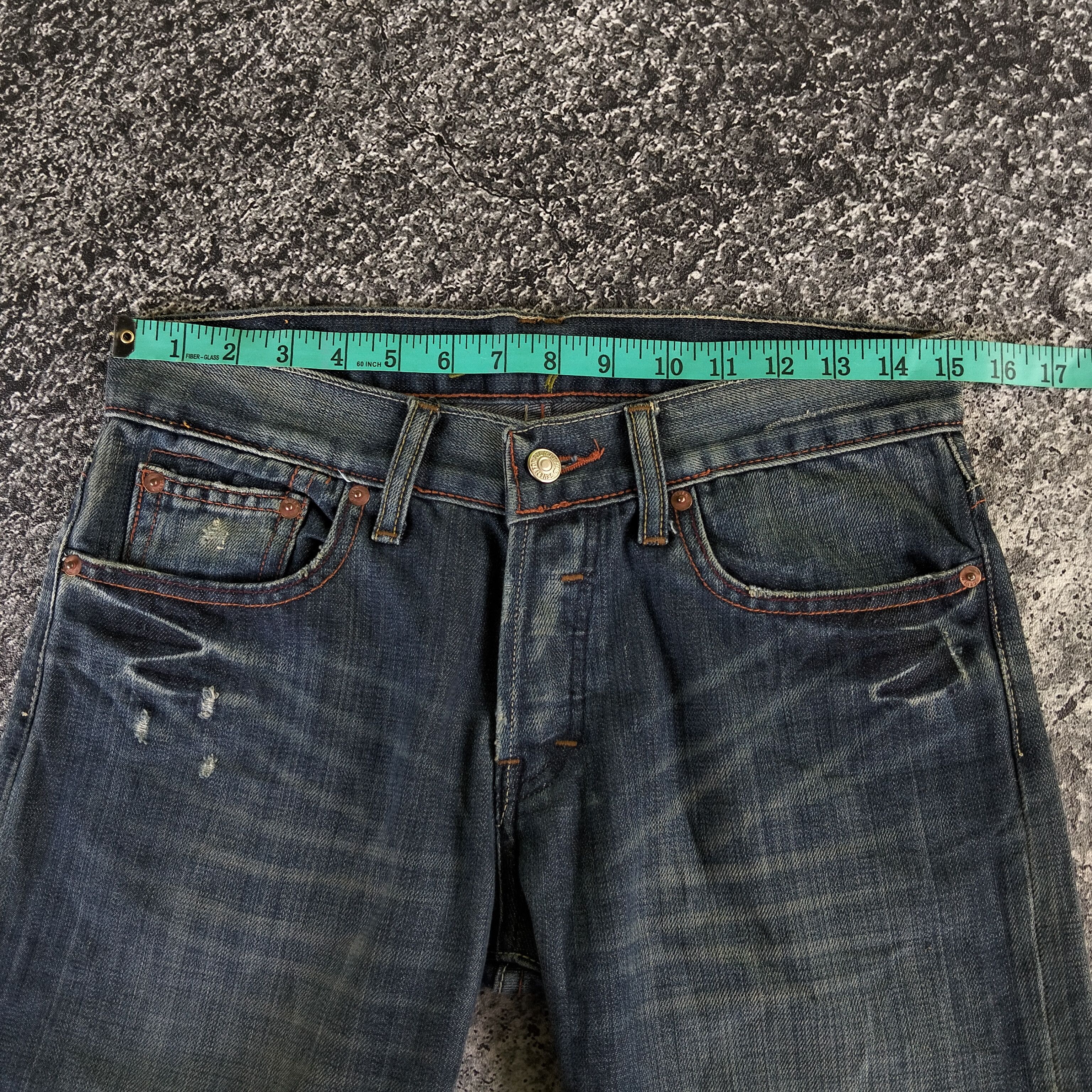 7 For All Mankind 7 For All Mankind Flared Button Fly Blue Wash Faded Jeans Size US 30 / EU 46 - 13 Thumbnail