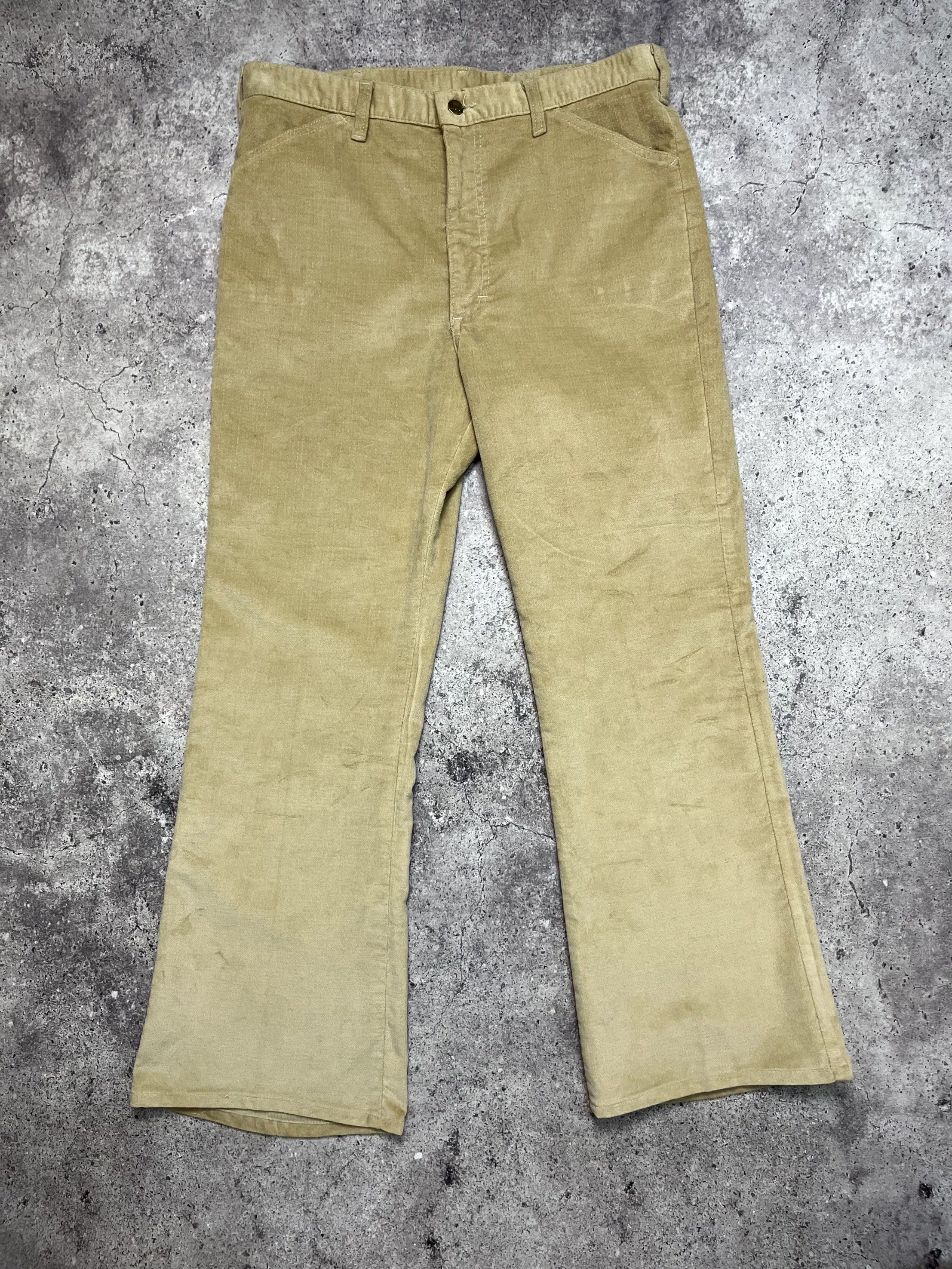 Vintage Lee USA 80s Biege Corduroy Pants Mens Size 33