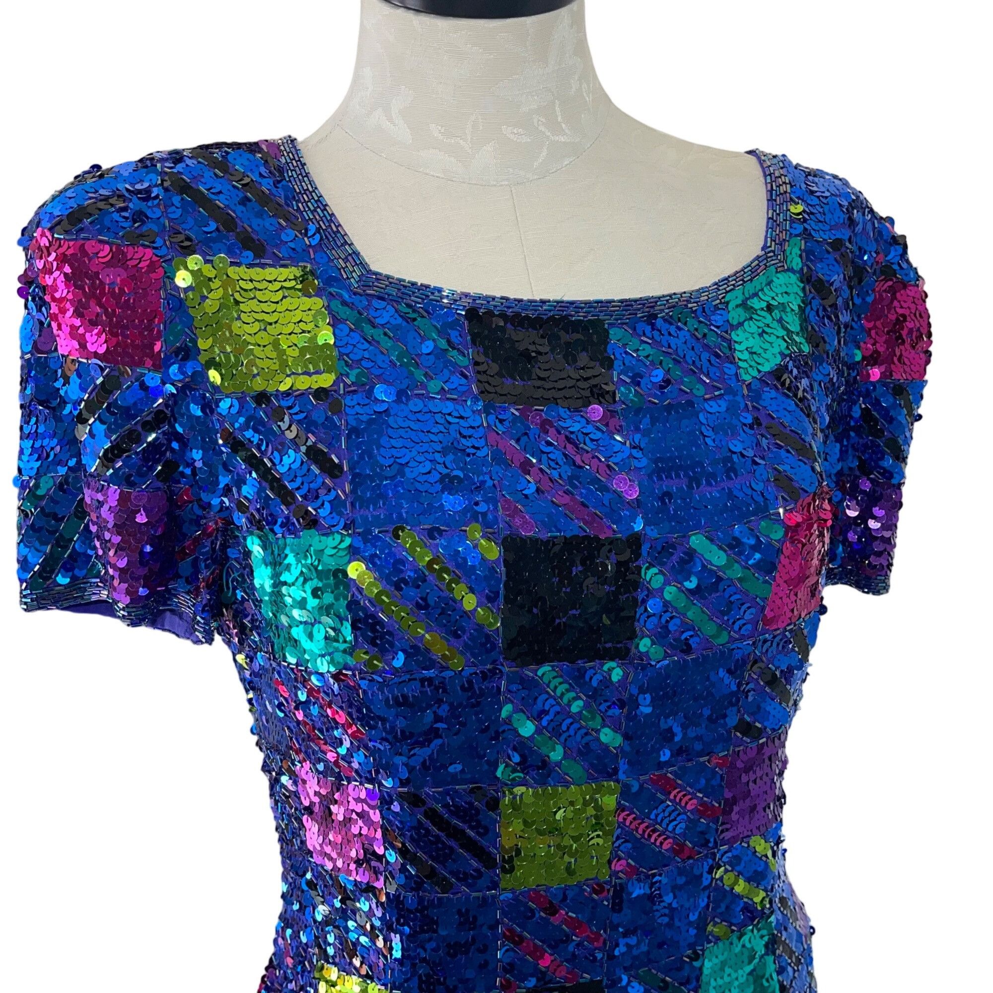 A J Bari Vintage Womens Dress Size 10 Blue Mini