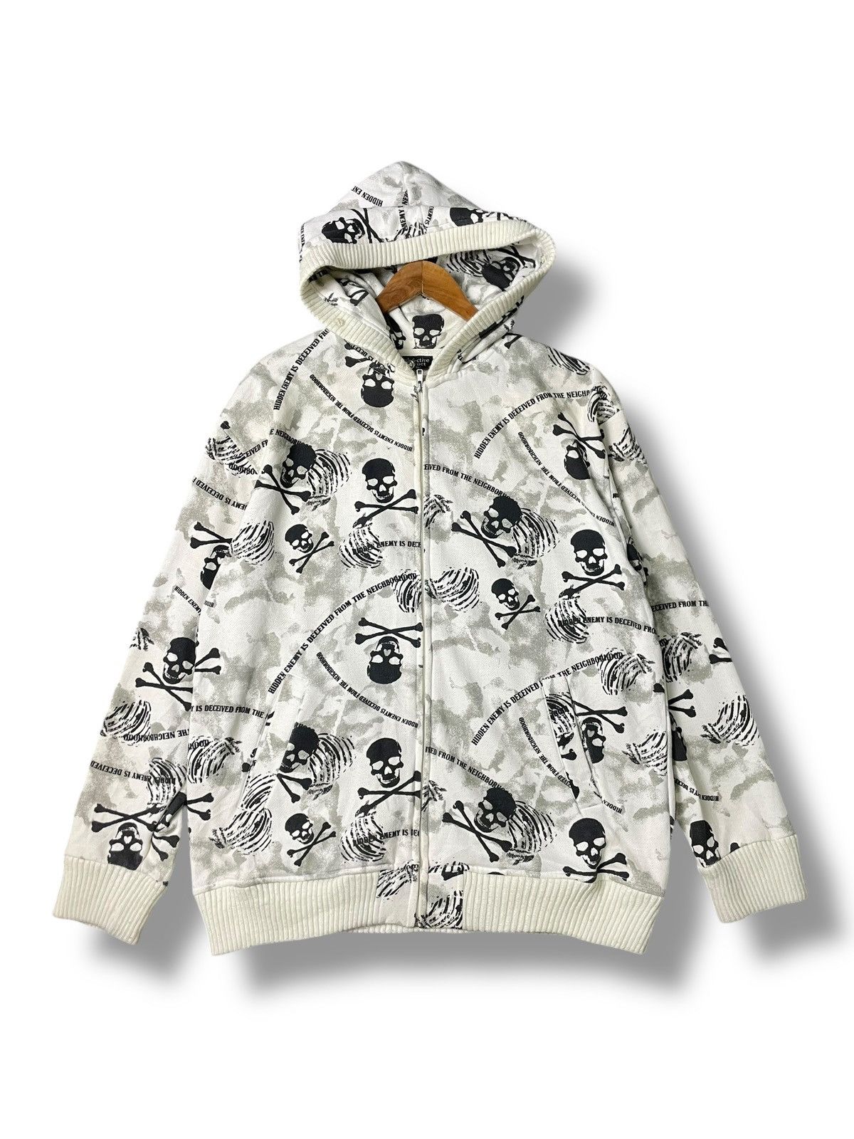Japanese Brand Defective Struct Brand Skull Fullprint Hoodies (63) Size US M / EU 48-50 / 2 - 1 Thumbnail