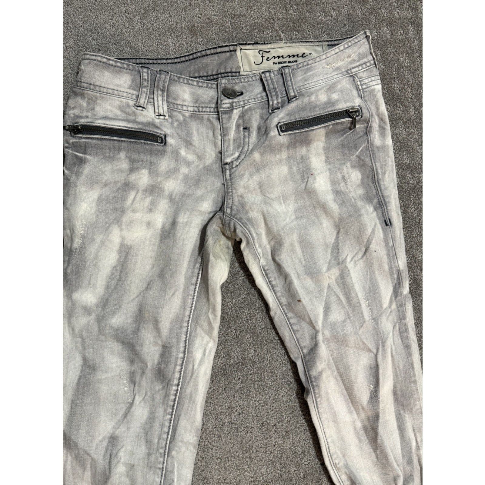 DKNY DKNY Jeans Womens Skinny Gray Ankle Zipper Size 26 City 5-Pocket Denim Cotton Blend Modern Regular Womens Size 26" / US 2 / IT 38 - 2 Thumbnail