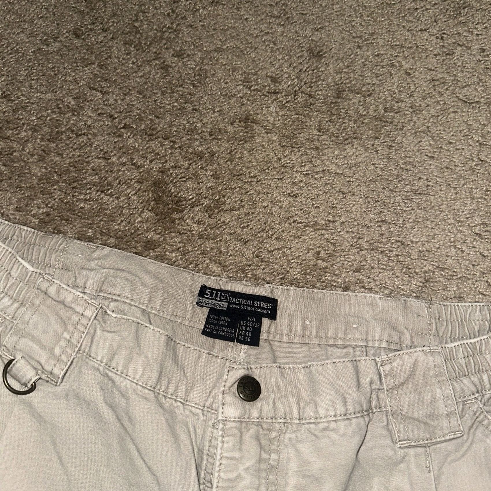 Vintage 5.11 Tactical Pants Mens 40x32 Khaki RipStop Cargo Utility Outdoor Hiking Beige Flat Front Regular Fit Comfort Pockets Mens Army USA Size US 40 / EU 56 - 2 Thumbnail