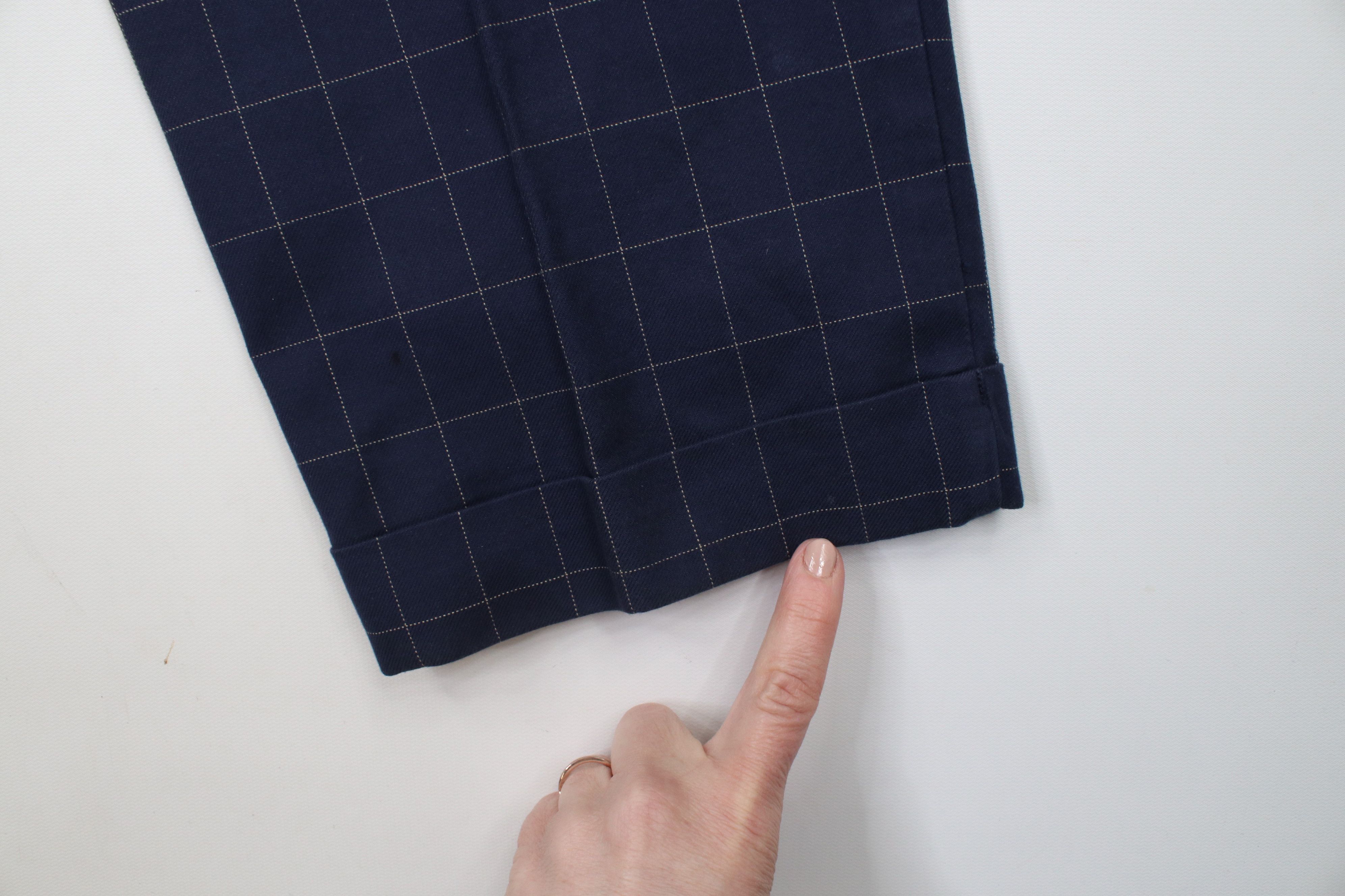 Tommy Hilfiger × Vintage Vintage 90s Tommy Hilfiger Cuffed Chino Pants Blue Plaid Size US 30 / EU 46 - 9 Thumbnail