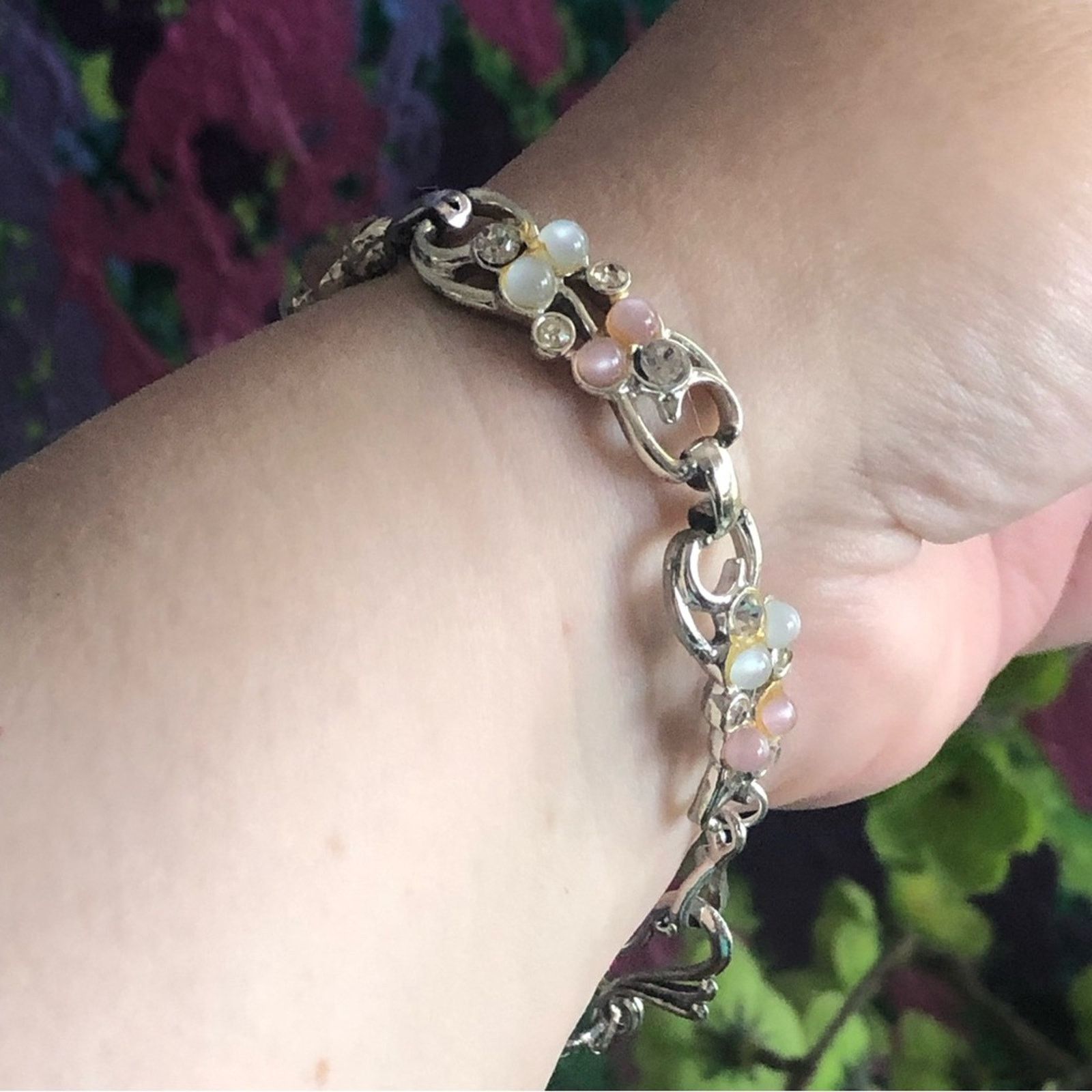 Vintage Vintage mid century Sarah Coventry pearl and stone bracelet Size ONE SIZE - 3 Thumbnail