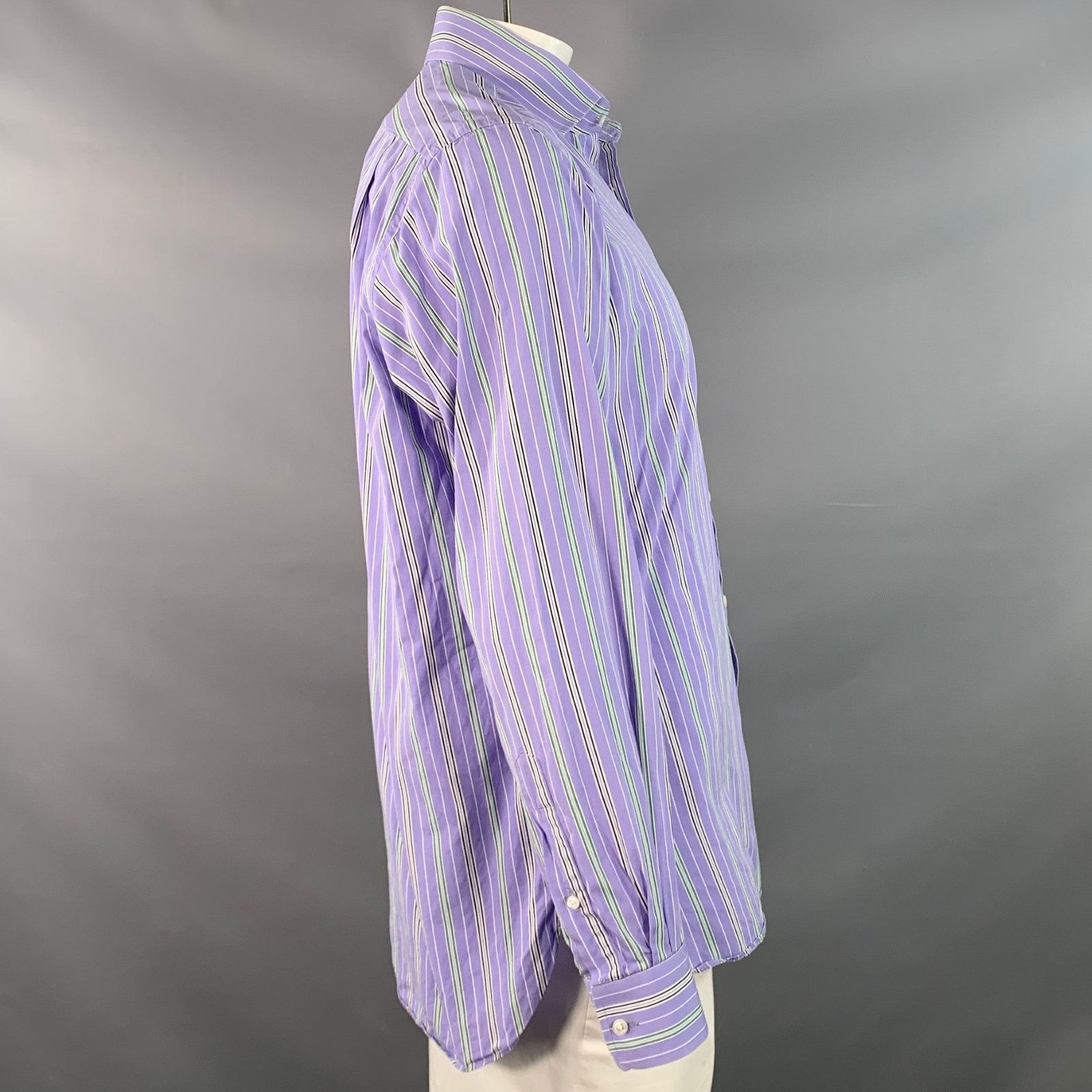 Ralph Lauren RALPH LAUREN Size XL Lilac Stripe Cotton Tailored Fit Shirt Size US XL / EU 56 / 4 - 3 Thumbnail