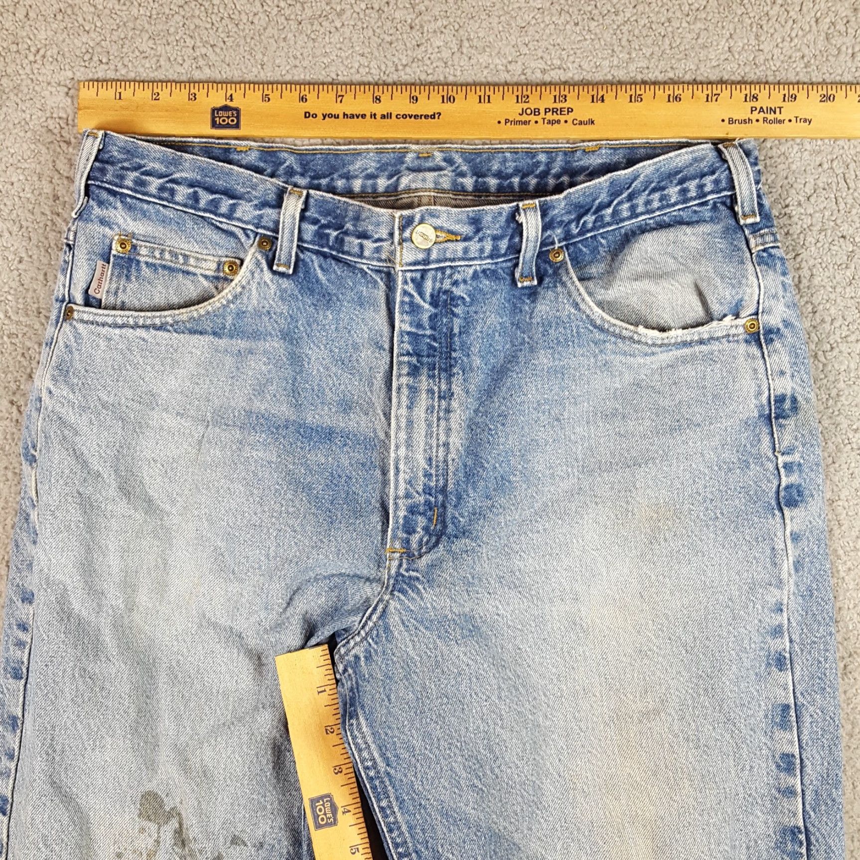 Carhartt VINTAGE Carhartt Jeans Denim 38x30 Workwear 5-Pocket Regular Fit Blue 90s Grunge Mens Size US 38 / EU 54 - 7 Thumbnail