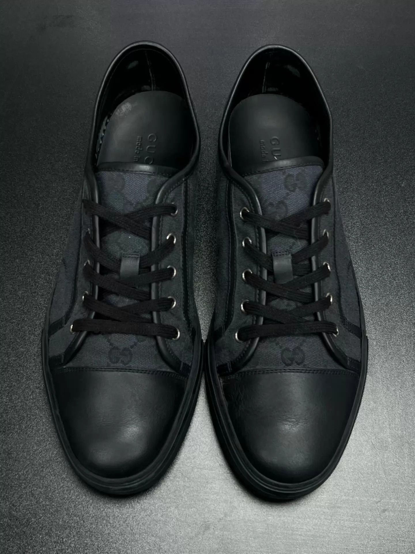 Gucci Gucci canvas all over print black 45 sneakers Size US 12 / EU 45 - 3 Thumbnail