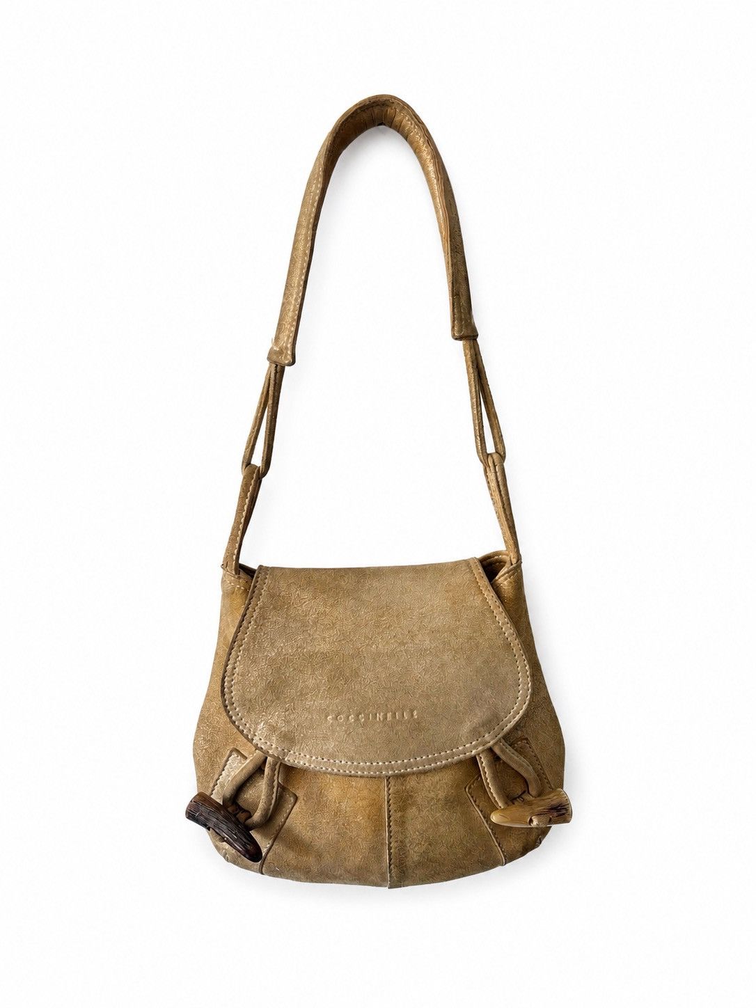 Other Coccinelle Beige Suede Shoulder Bag Genuine Leather Medium Size ONE SIZE - 1 Thumbnail