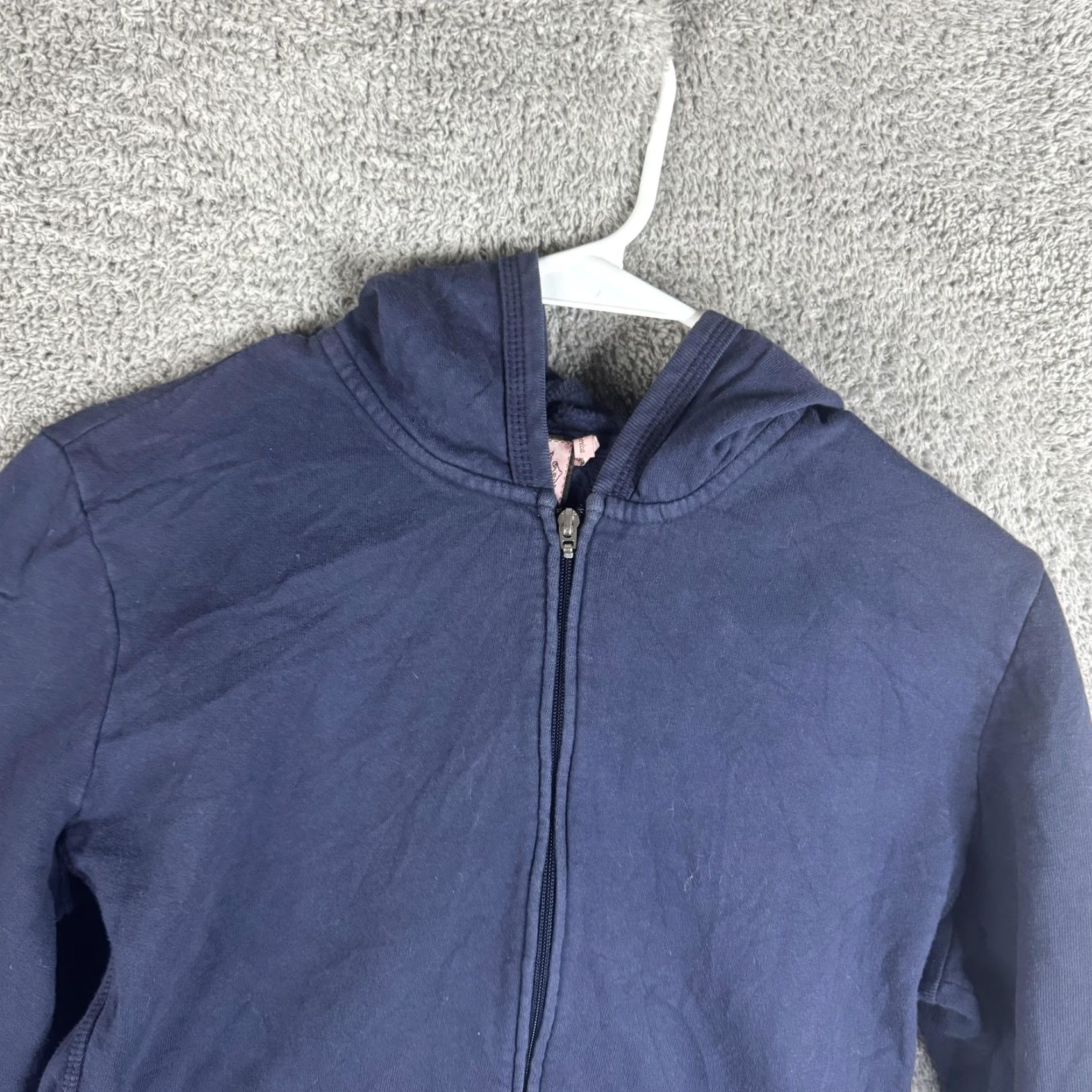 Juicy Couture Juicy Couture Hoodie Womens XL Petite Full Zip Fleece Navy Back Crown Heart Embroidered Logo Pockets Crew Neck Size XL / US 12-14 / IT 48-50 - 5 Thumbnail