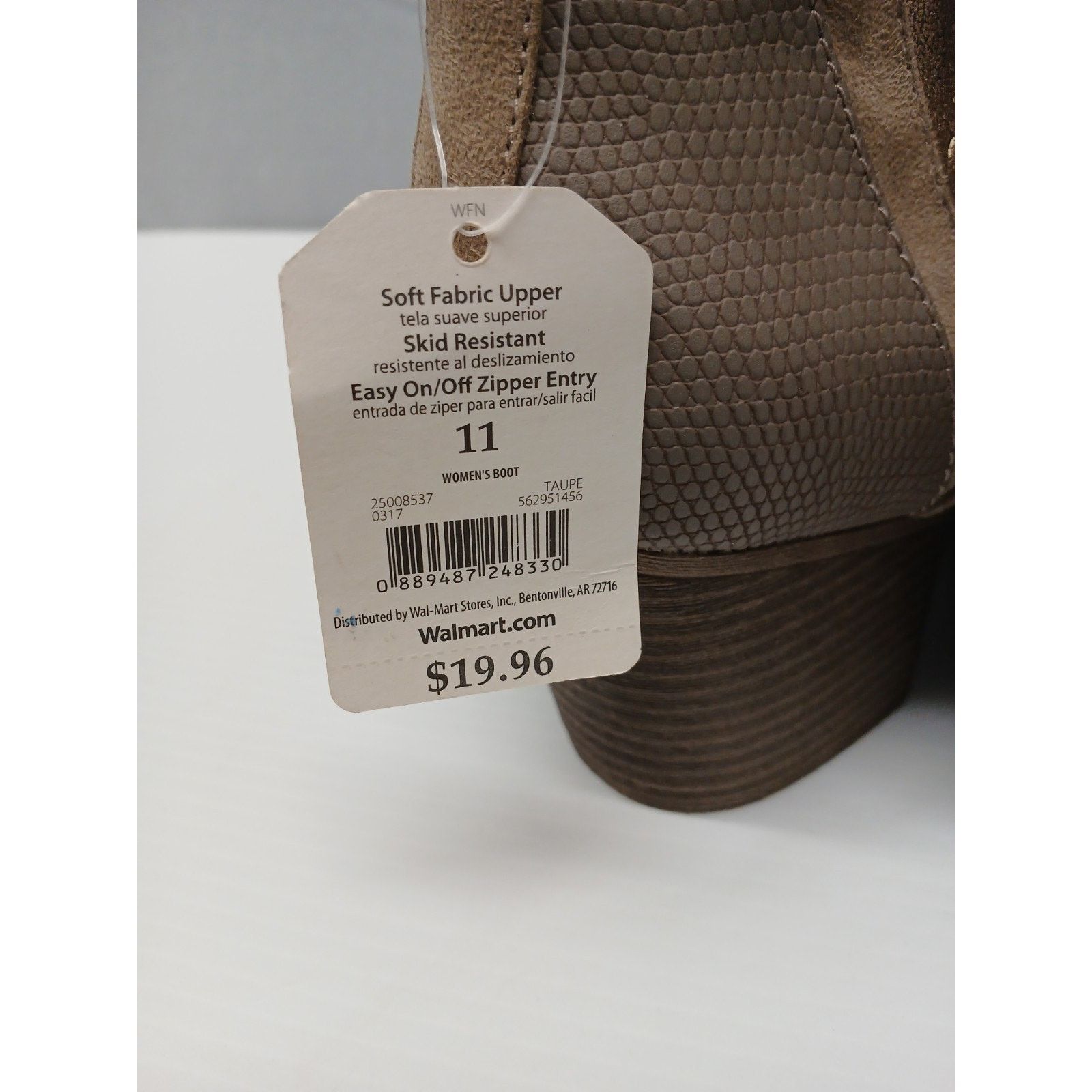 Faded Glory Faded Glory (11) Tan Skid Resistant Easy Zipper Entry Boots Size US 11 / IT 41 - 3 Thumbnail