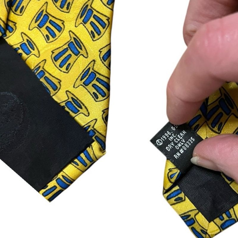 Grateful Dead Grateful Dead Uncle Sam First Set Yellow Gold Blue Silk Tie Size ONE SIZE - 4 Thumbnail