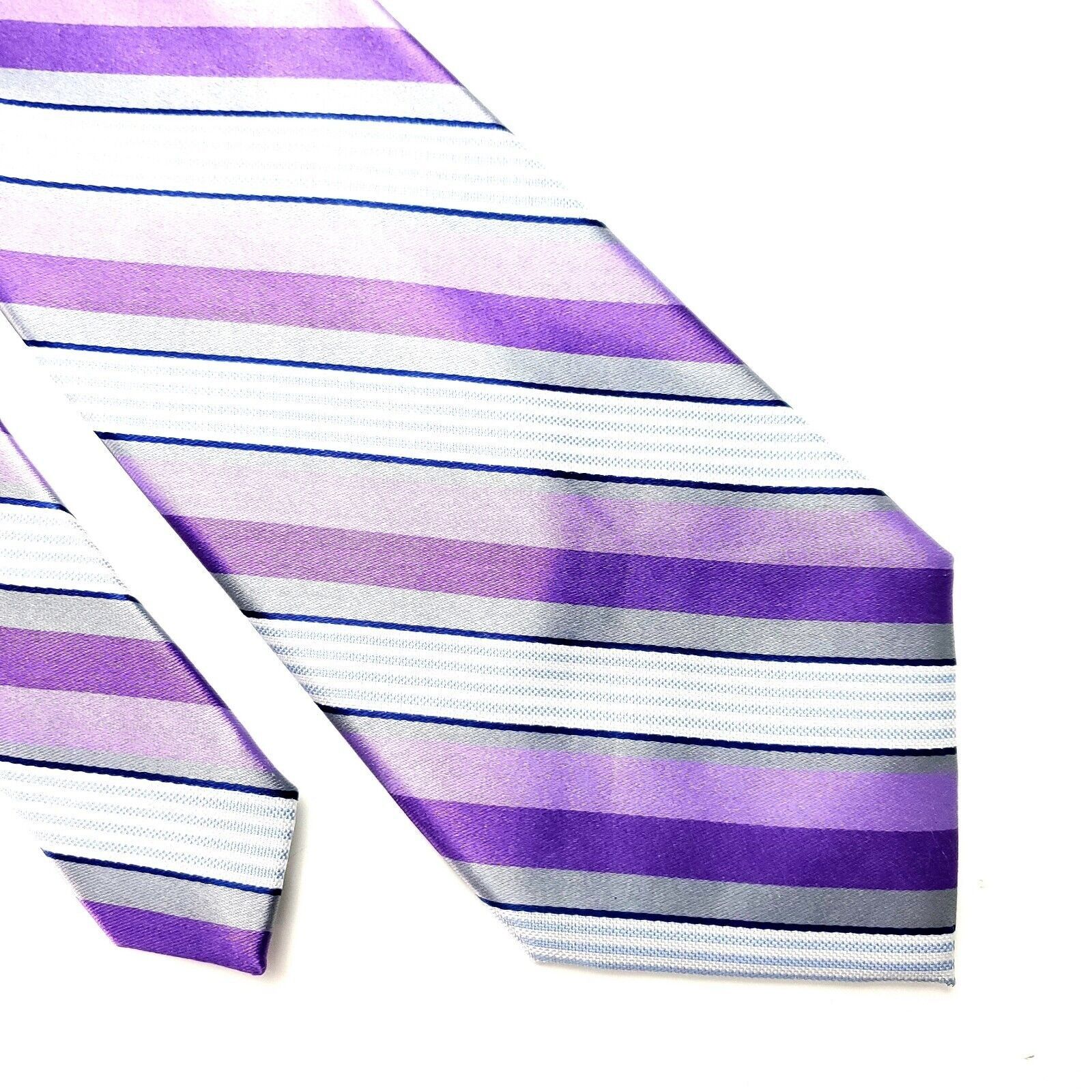 Croft & Barrow Croft Barrow Silk Tie Purple Striped Woven Size ONE SIZE - 1 Thumbnail