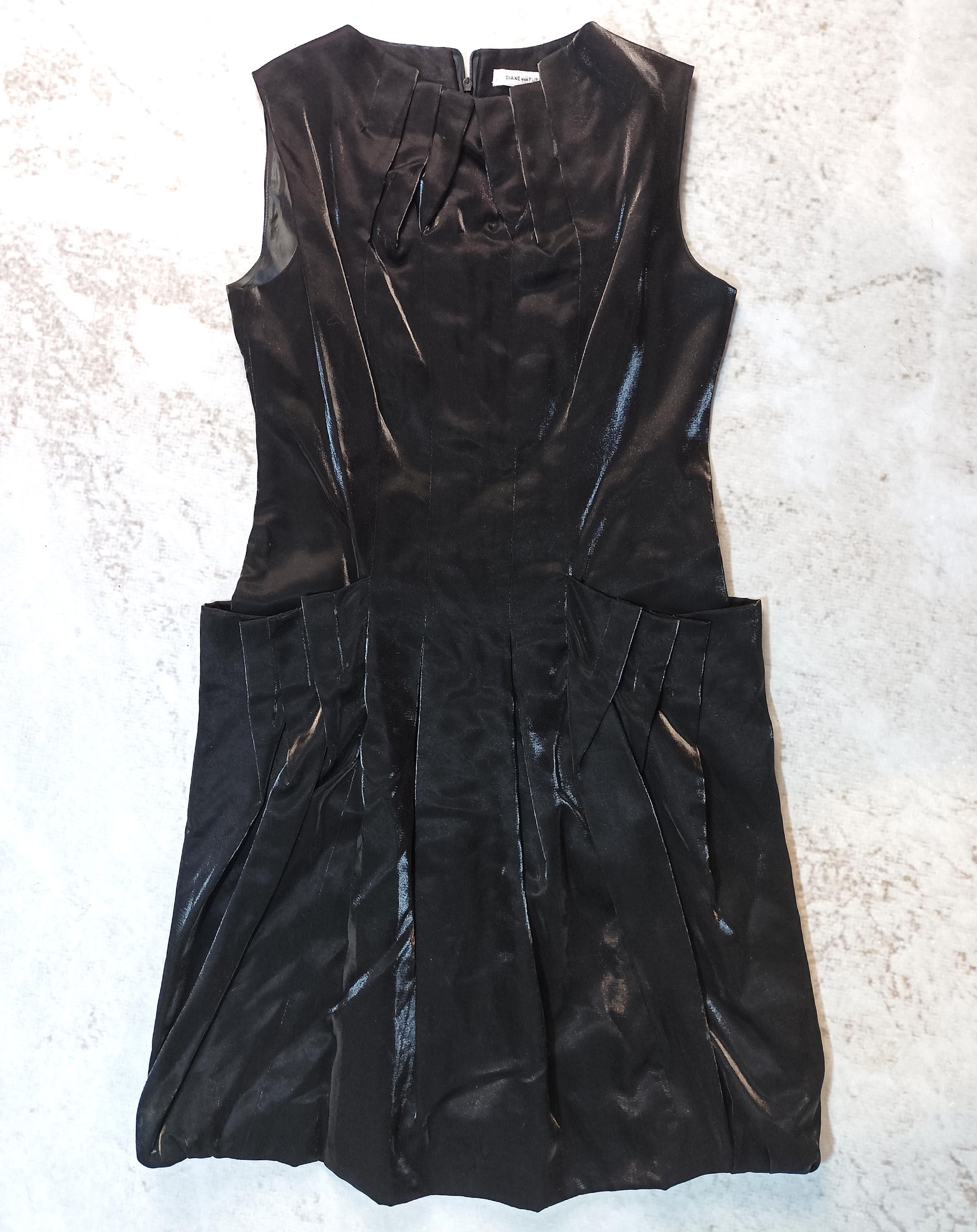 Diane von Furstenberg Diane von Furstenberg Black Silk Cotton Pleated Dress Size 6 Size M / US 6-8 / IT 42-44 - 8 Thumbnail