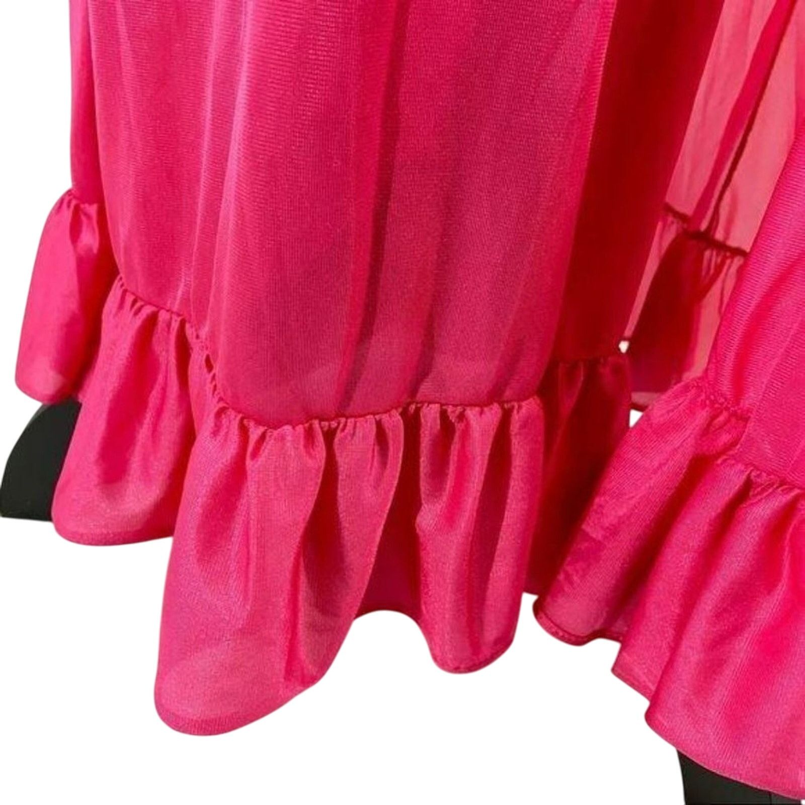 Vintage Vintage Large Pink Robe ILGWU Semi Sheer Nylon Womens Large Size ONE SIZE - 6 Thumbnail