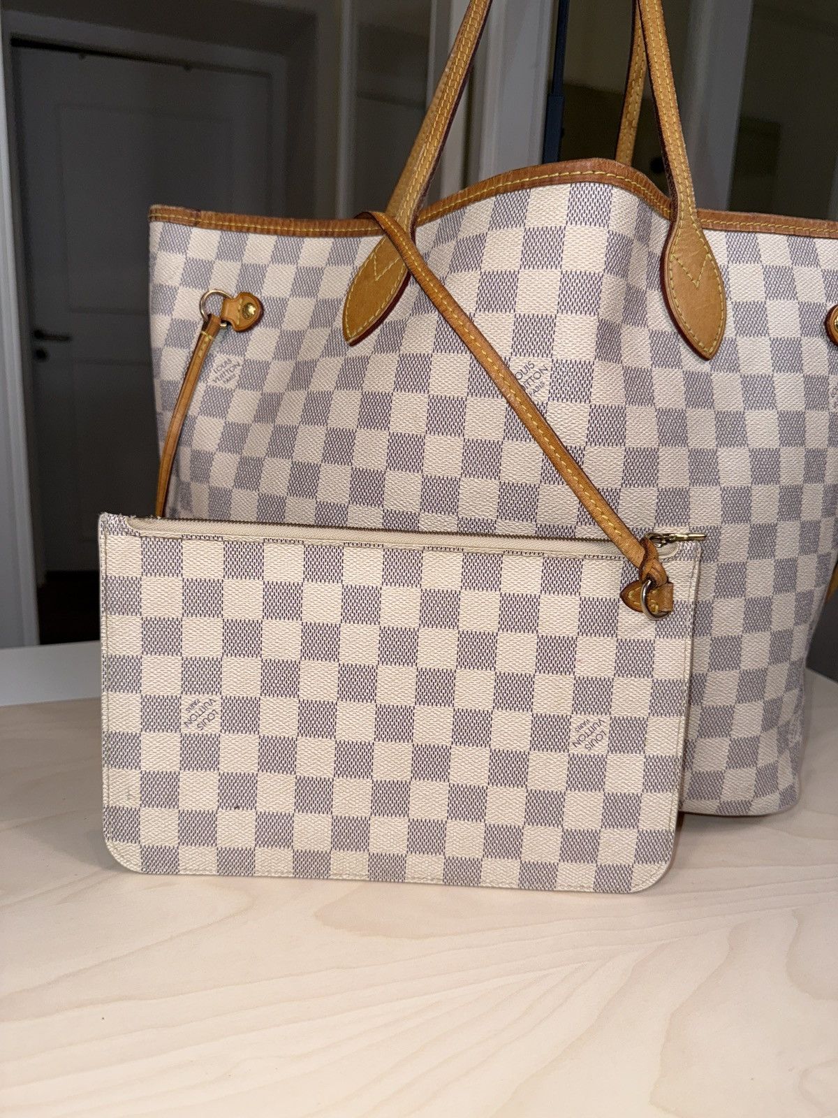 Louis Vuitton Louis Vuitton Neverfull Damier Azure MM Size ONE SIZE - 10 Thumbnail