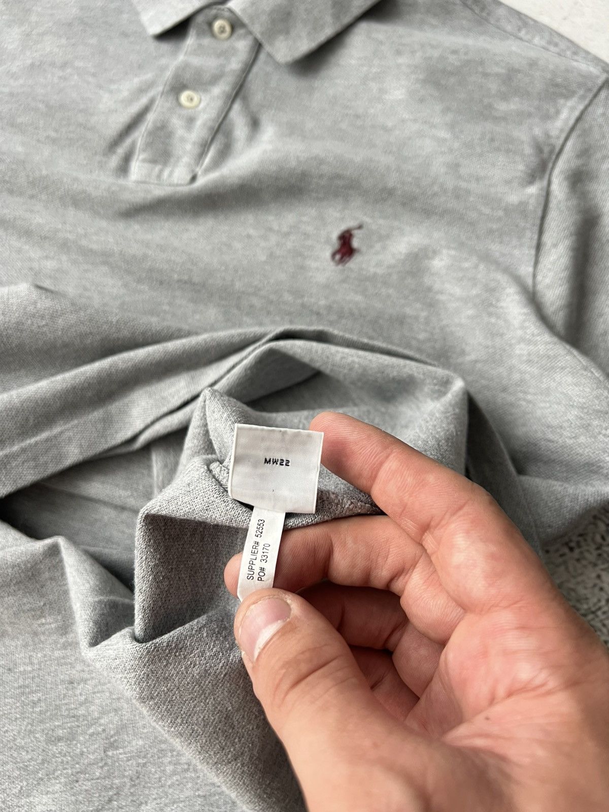 Polo Ralph Lauren ⬜️ Vintage Ralph Lauren Grey Polo Shirt XL – Red Pony Size US XL / EU 56 / 4 - 7 Thumbnail