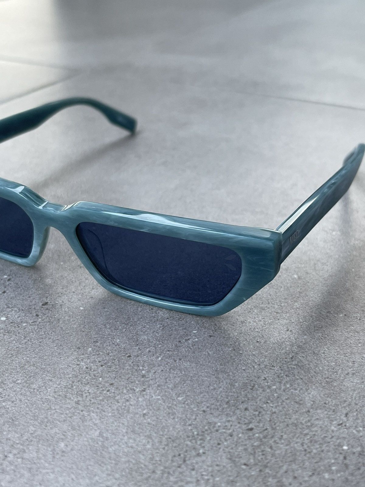 Alexander McQueen !DS! Alexander Mcqueen MQ0302S Marble Turqoise Sunglasses Size ONE SIZE - 1 Thumbnail