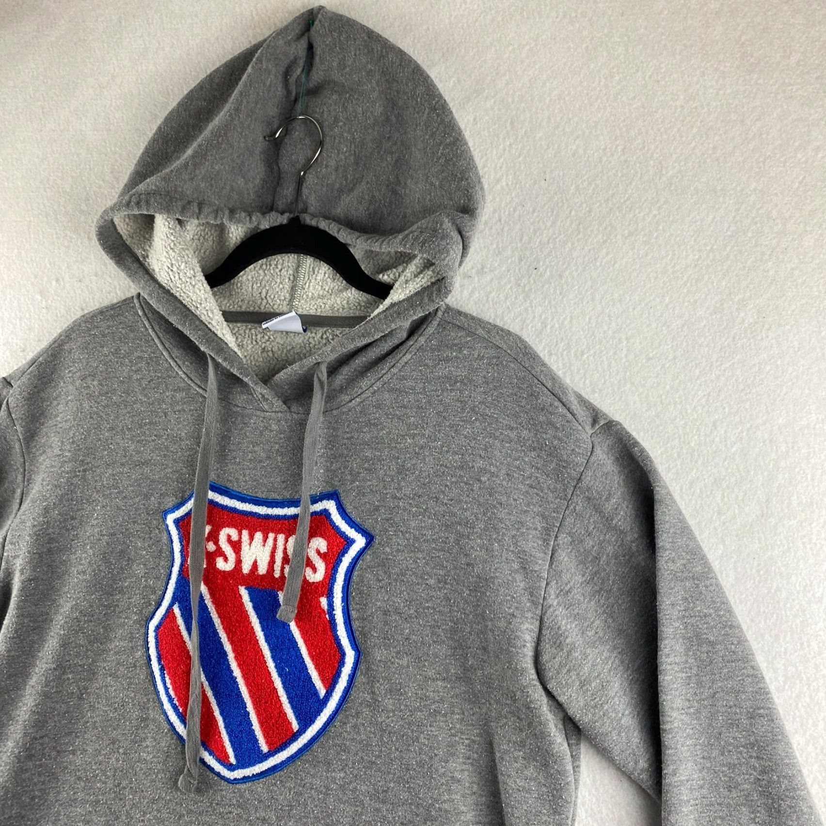 Vintage K Swiss Hoodie Mens M Gray Pullover Hooded Fleece Embroidered Drawstring Logo Size US M / EU 48-50 / 2 - 7 Thumbnail