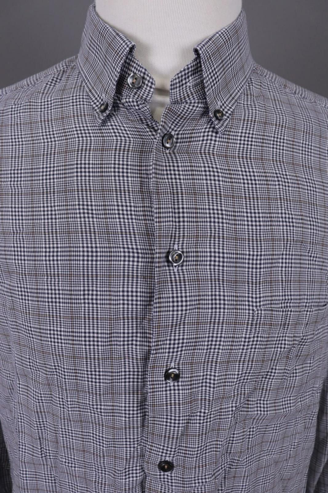 Eton Eton Slim Fit Gray Check Dress Shirt Size 43 / 17 / XL Size US XL / EU 56 / 4 - 5 Thumbnail