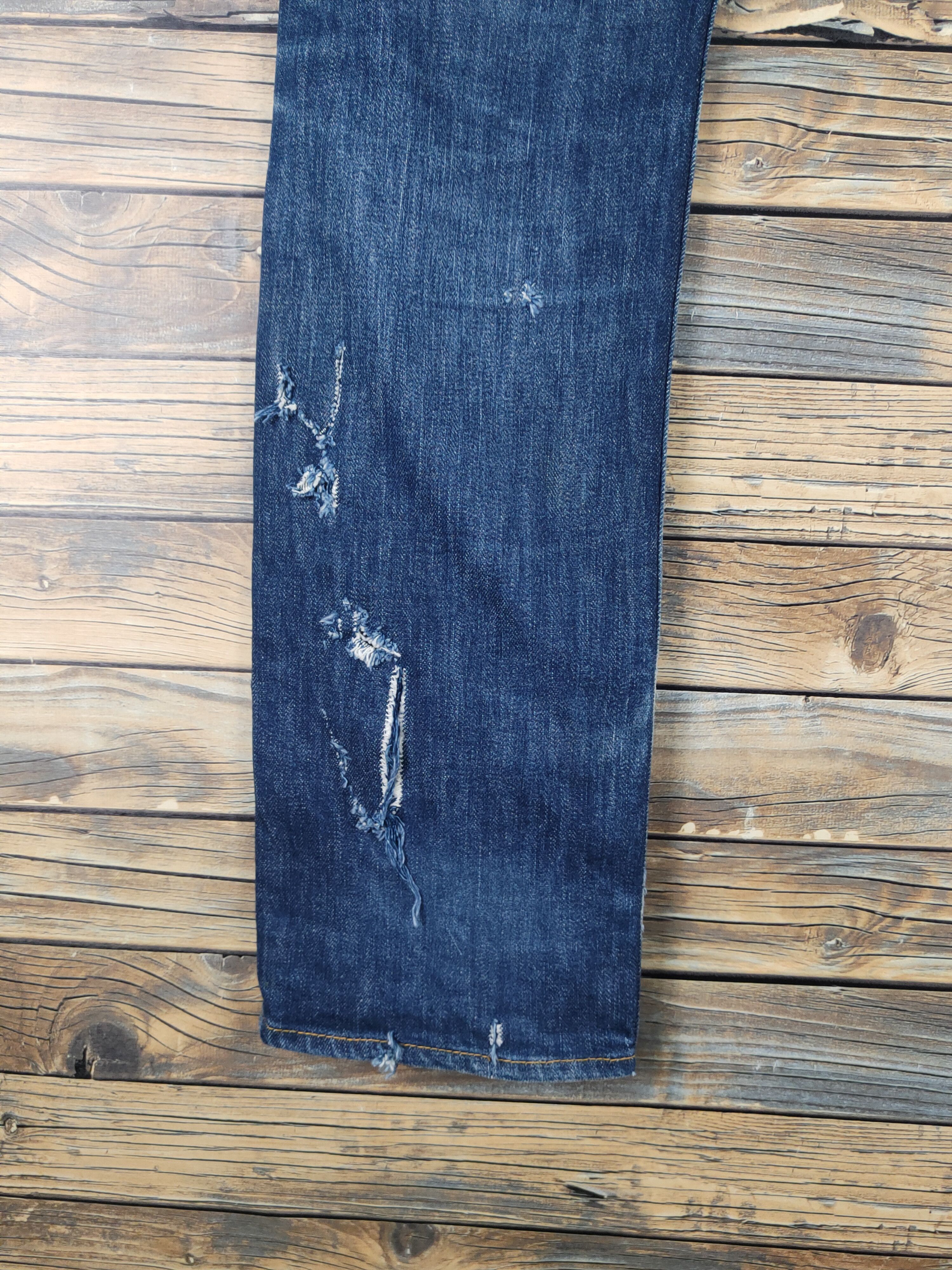 Beams Plus Beams Dark Blue Distressed Ripped denim Jeans #W1985 Size US 32 / EU 48 - 9 Thumbnail