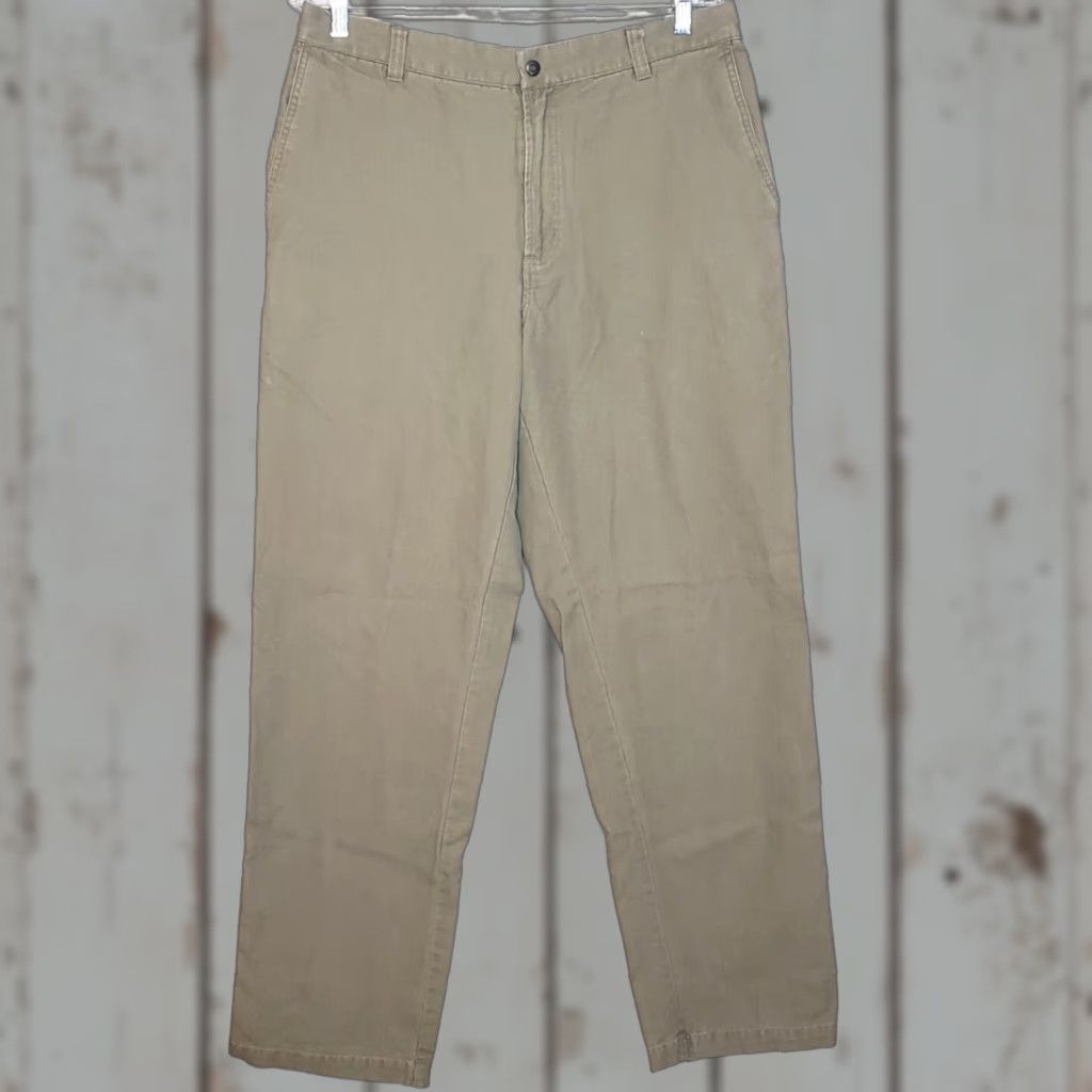 Vintage Columbia Mens Pants 34x32 Khaki Flat Front Carpenter Pocket Casual/Work Chinos Size US 34 / EU 50 - 1 Thumbnail