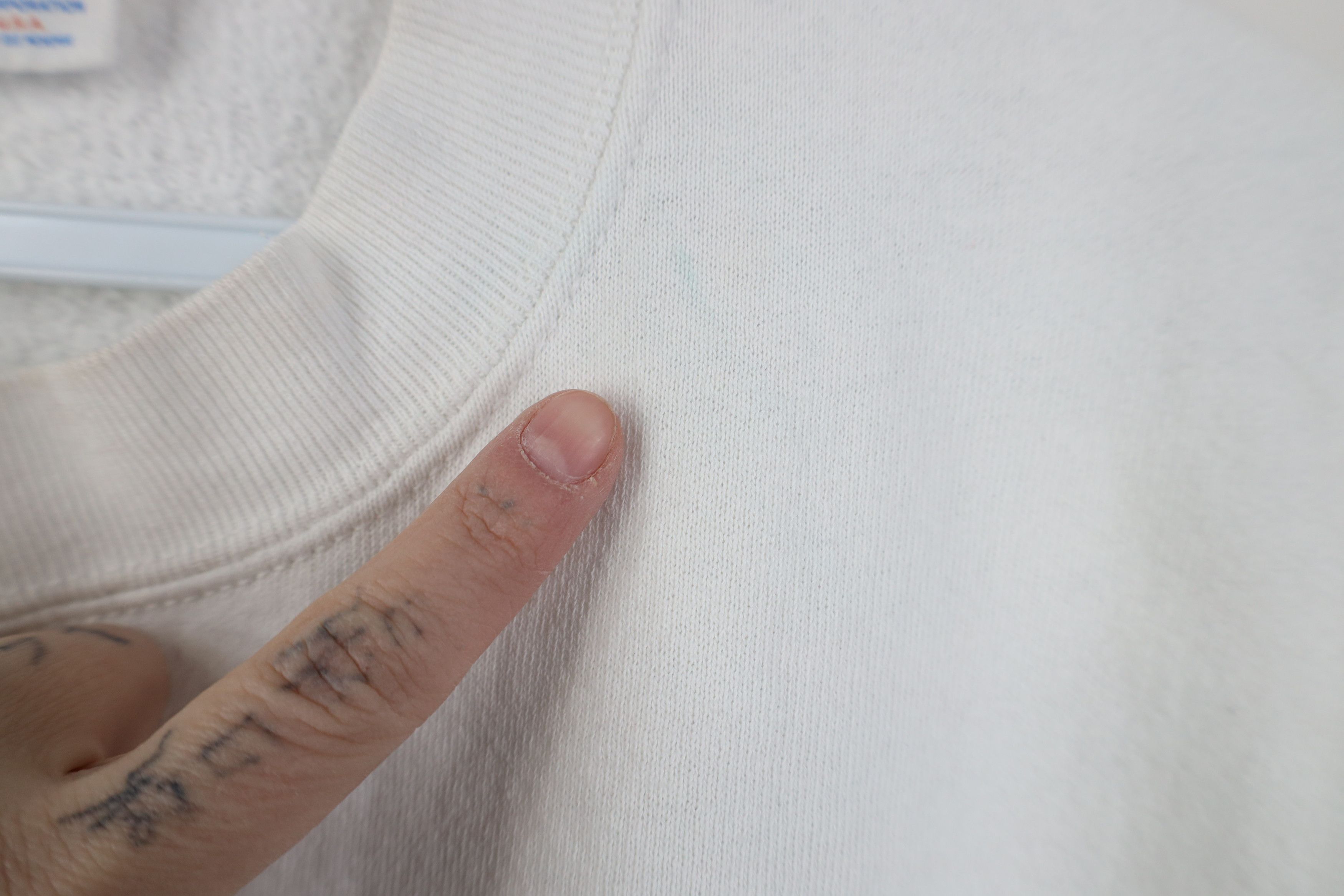 Vintage Vintage 90s Streetwear Blank Crewneck Sweatshirt White USA Size XL / US 12-14 / IT 48-50 - 7 Thumbnail