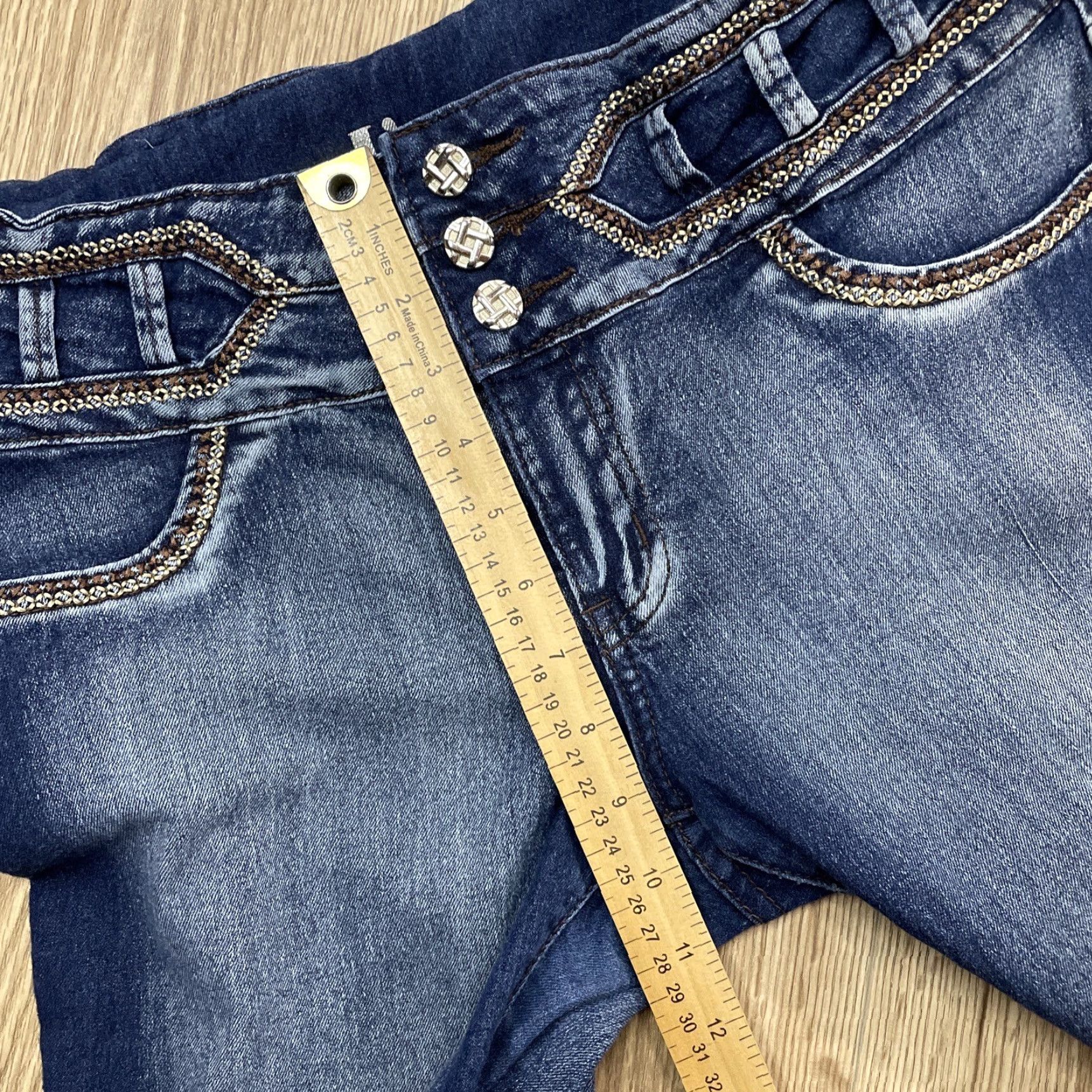 Denime L'Square Womens Jeans 15 Blue Denim Slim Straight Leg Distressed 5-Pocket Size 36" / US 14 / IT 50 - 5 Thumbnail