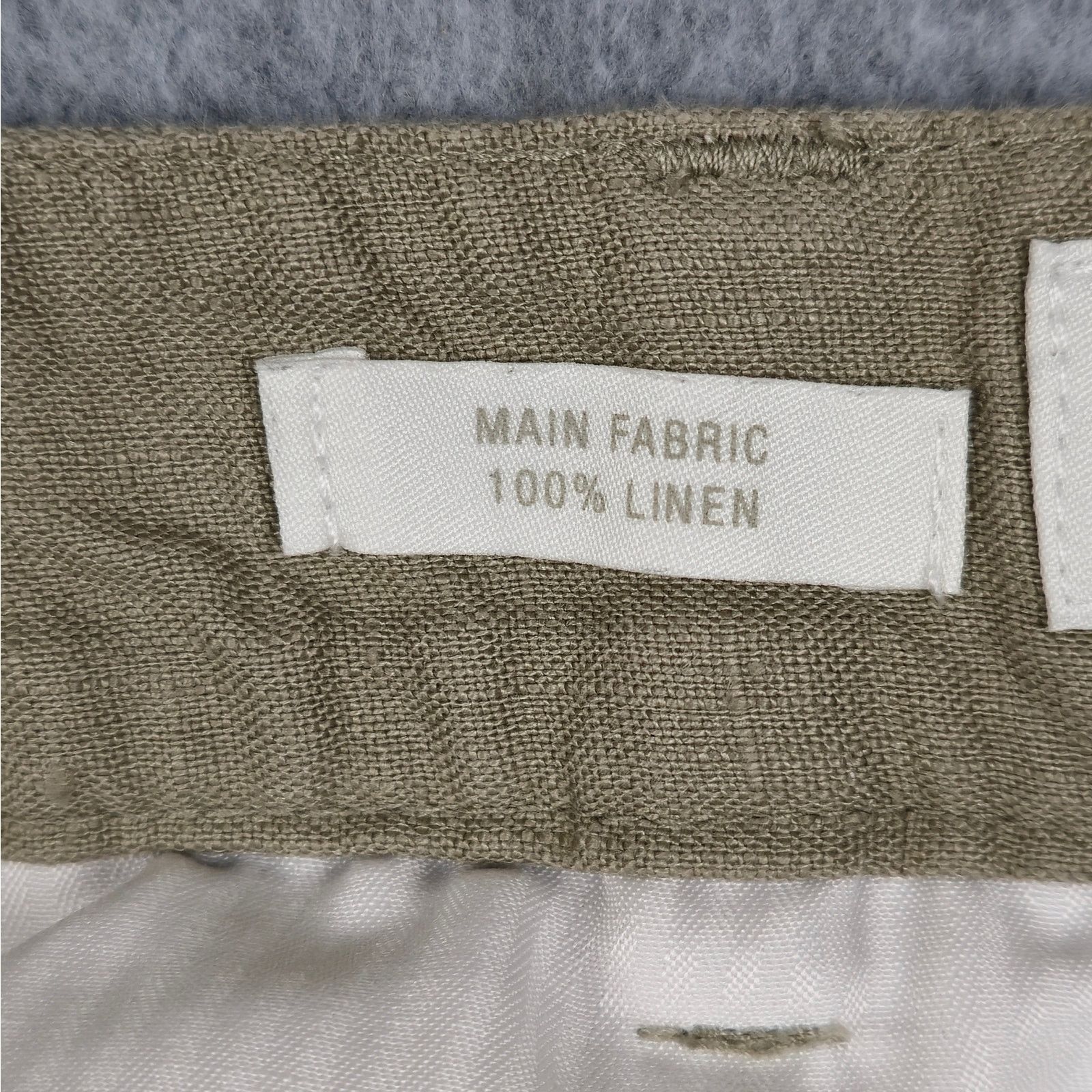 Zara Zara Large Light Beige 100% Linen Flat Front Chino Shorts Size US 32 / EU 48 - 7 Thumbnail