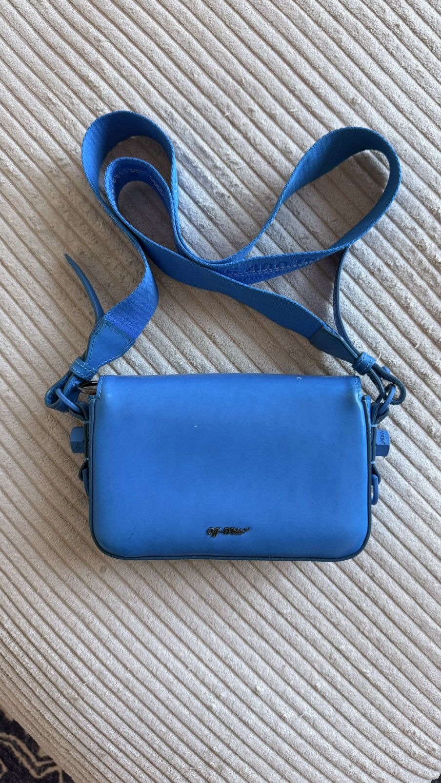 Off-White × Virgil Abloh Off-White Blue Mini Binder Clip Flap Bag Size ONE SIZE - 4 Thumbnail