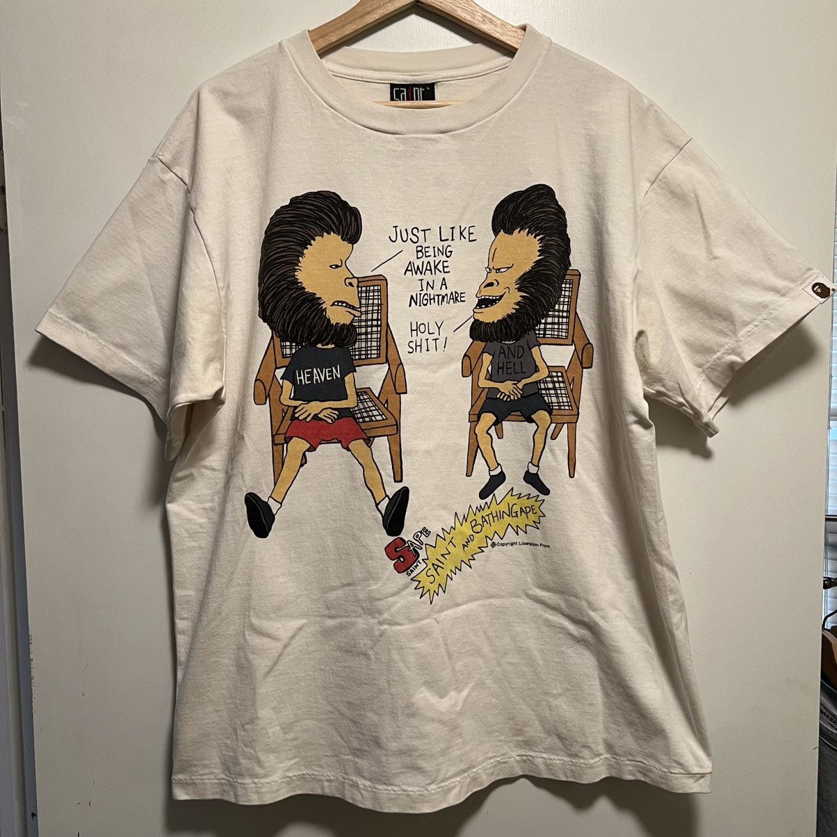 Bape × Saint Michael Saint Michael Bape Tee White Size US L / EU 52-54 / 3 - 1 Thumbnail