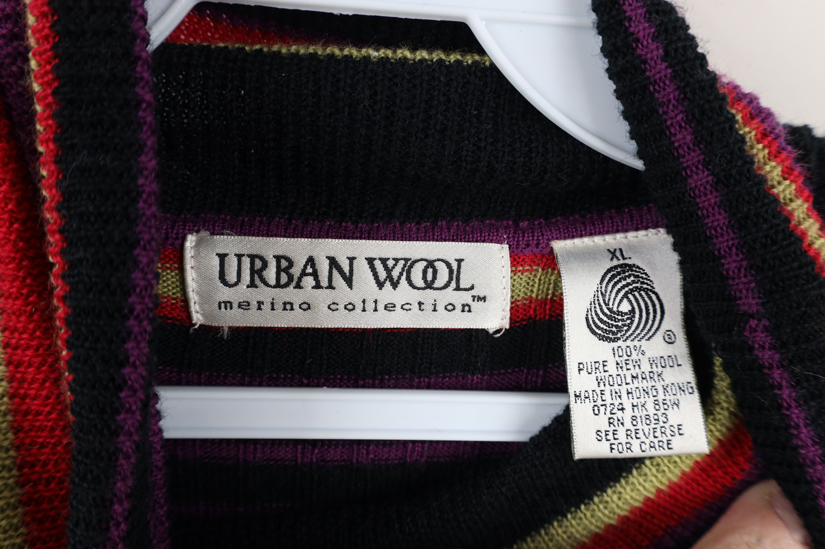 Vintage Vintage 90s Streetwear Wool Striped Knit Turtleneck Sweater Size XL / US 12-14 / IT 48-50 - 6 Thumbnail