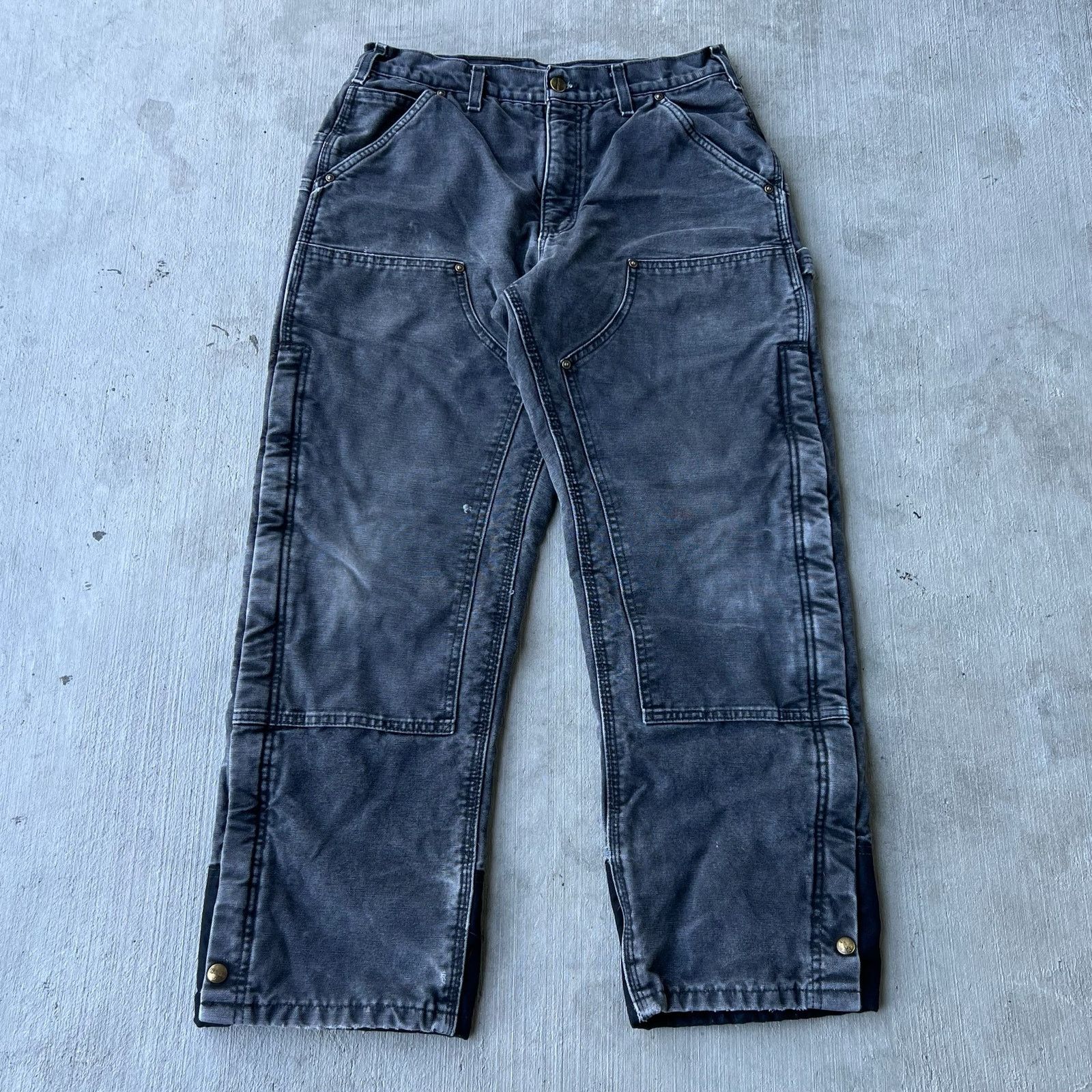 Carhartt faded black double knee work wear carpenter pants
