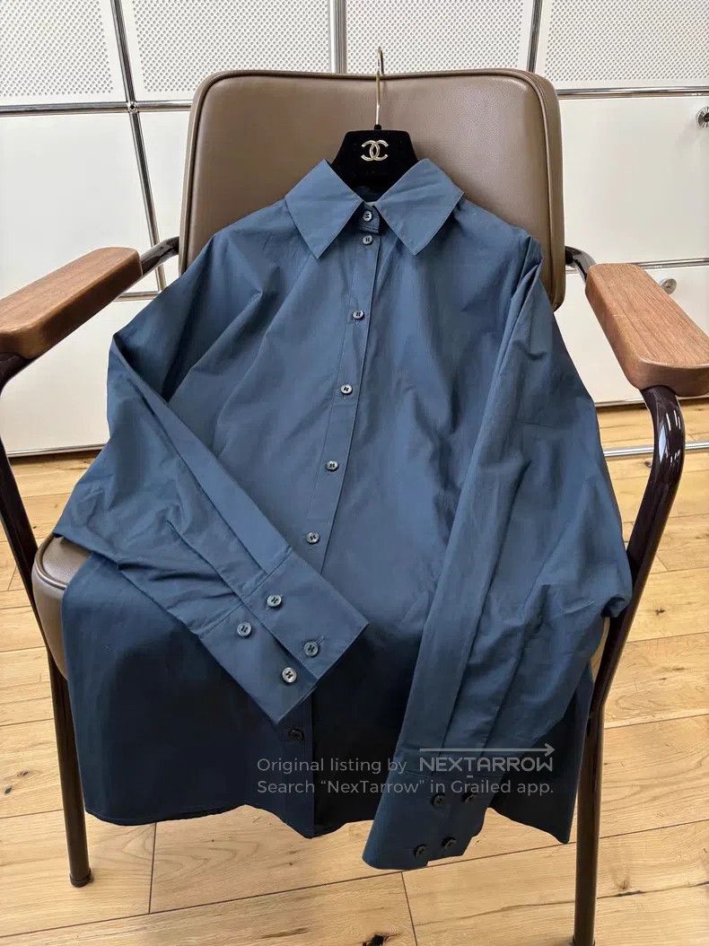 Acne Studios Acne Studios Dark Blue Oversized Tailored Collar Shirt 100 Size XXS / US 00 / IT 34 - 5 Thumbnail
